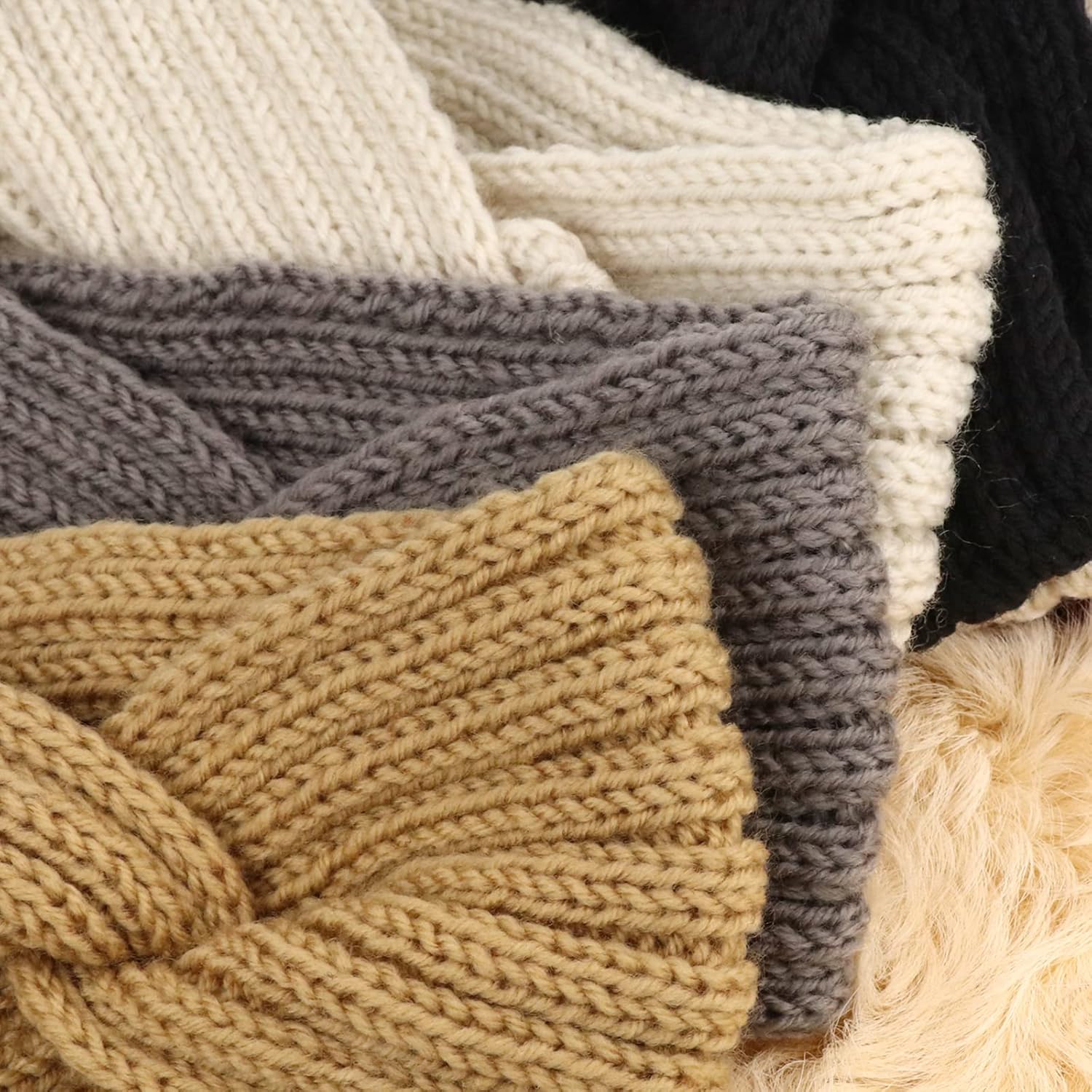 Knit Crochet Headband for Women Ear Warmer Soft Turban Stretch Headbands Warmer Winter Running Fashion Head Wrap Winter Accessories - Image 6