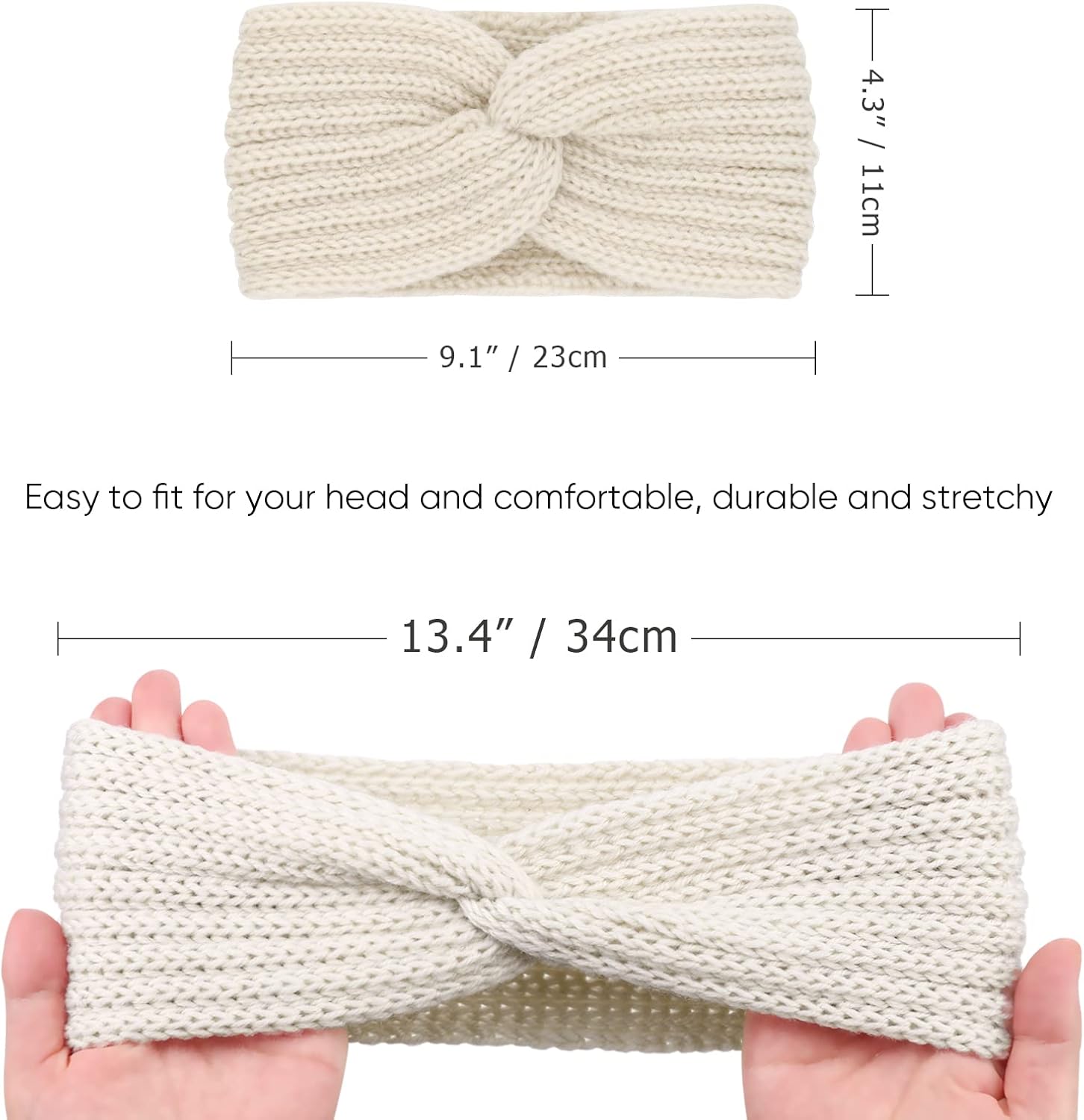Knit Crochet Headband for Women Ear Warmer Soft Turban Stretch Headbands Warmer Winter Running Fashion Head Wrap Winter Accessories - Image 7