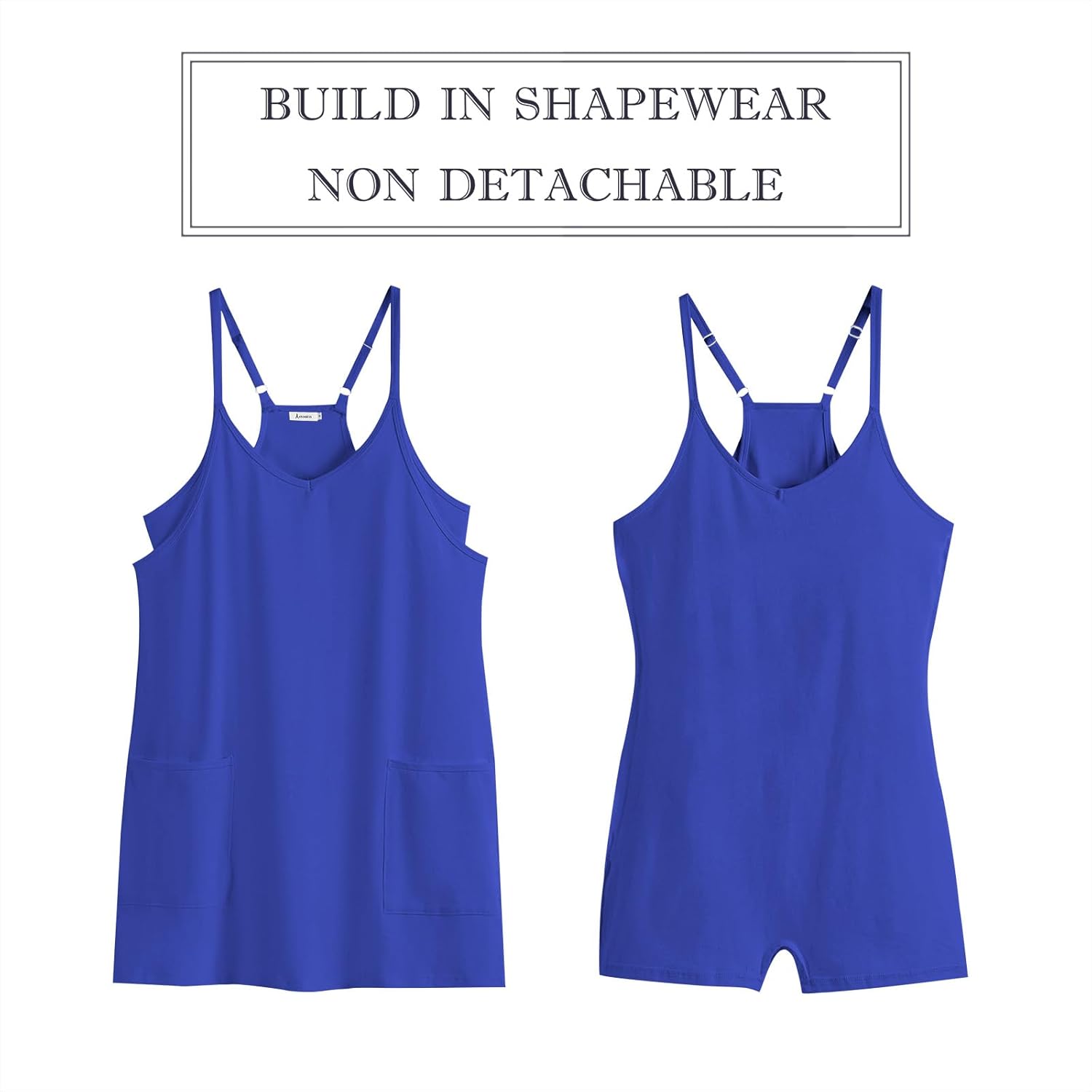 Women 2023 Summer Sleeveless Mini Dress Casual Short Sundress Workout Tennis Athletic Onesie with Pockets - Image 6