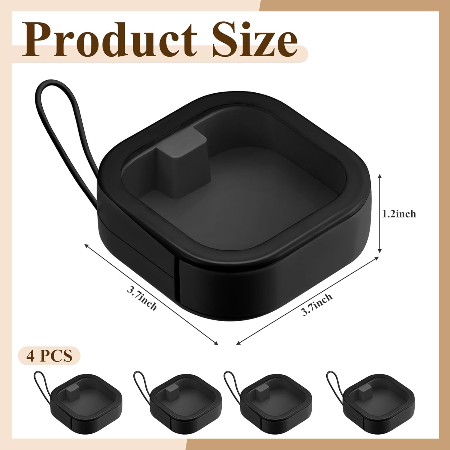 4 Pcs Black Hair Tie Organizer Portable Hair Accessory Storage Containers Stackable Tie Bobby Pin Holder Home Cotton Swab Dispenser Accessories Jewelry Organizer Box - Image 2