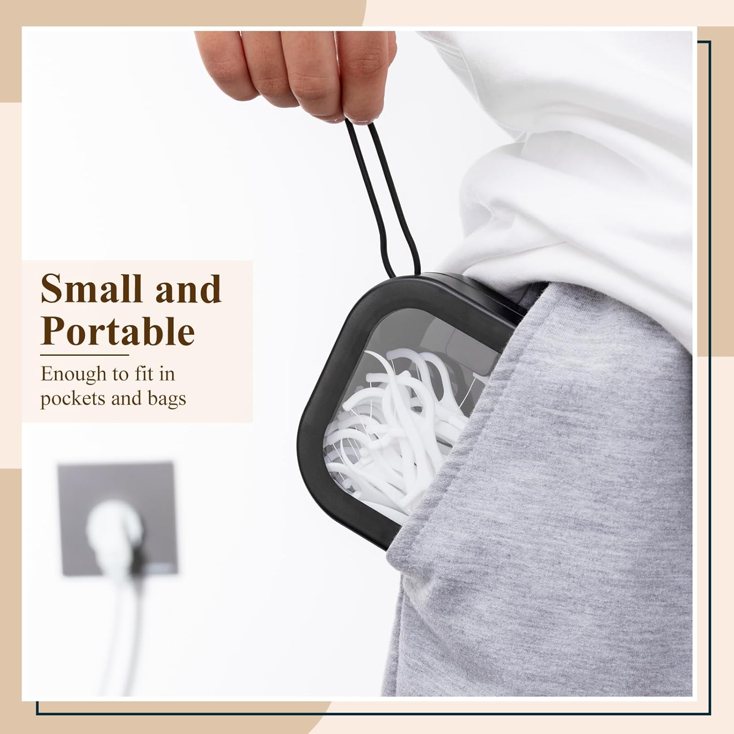 4 Pcs Black Hair Tie Organizer Portable Hair Accessory Storage Containers Stackable Tie Bobby Pin Holder Home Cotton Swab Dispenser Accessories Jewelry Organizer Box - Image 4