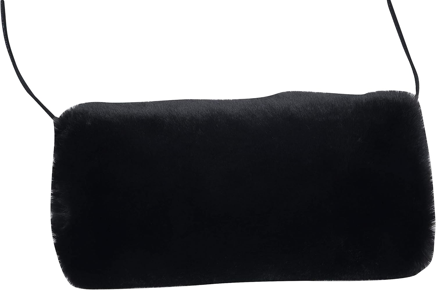 Faux Fur Hand Muffs for Women Winter Warm Arm and Hand Warmer with PU Leather Strap(Black) - Image 3