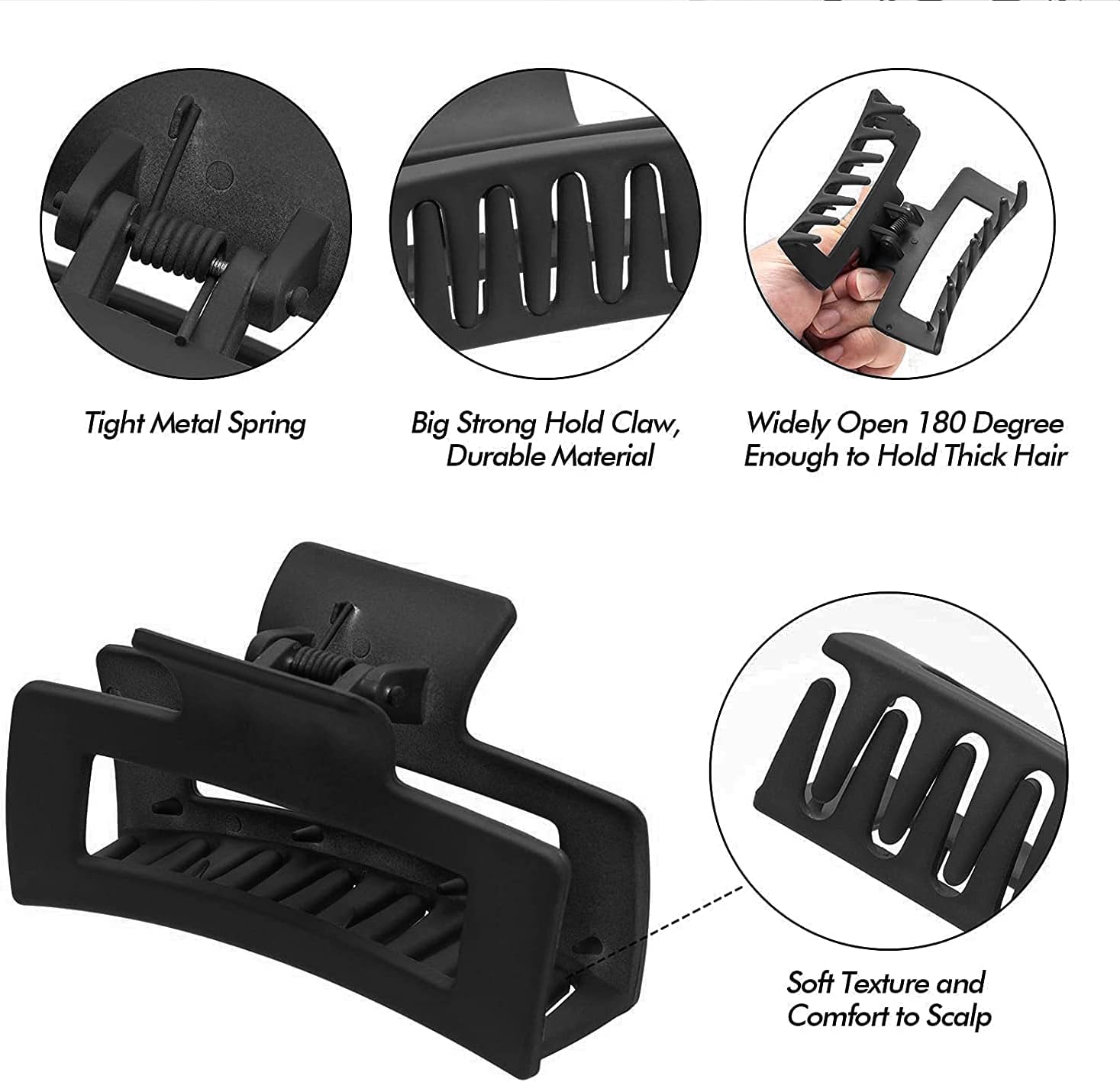 5 Pcs Hair Claw Clips-Nonslip Large Claw Clip Strong Hold Hair Clips Suitable for Women Fashion Hair Styling Accessories - Image 4