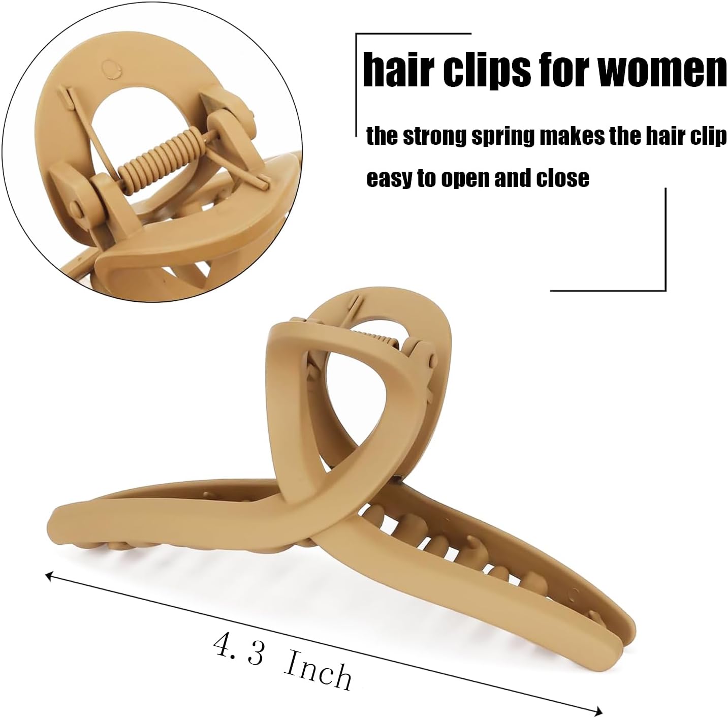 Big Hair Claw Clips - Butterfly Hair Accessories for Women and Girls,Butterfly Claw Clips for Thick Hair - Large Hair Clips for Women (Neutral) - Image 3