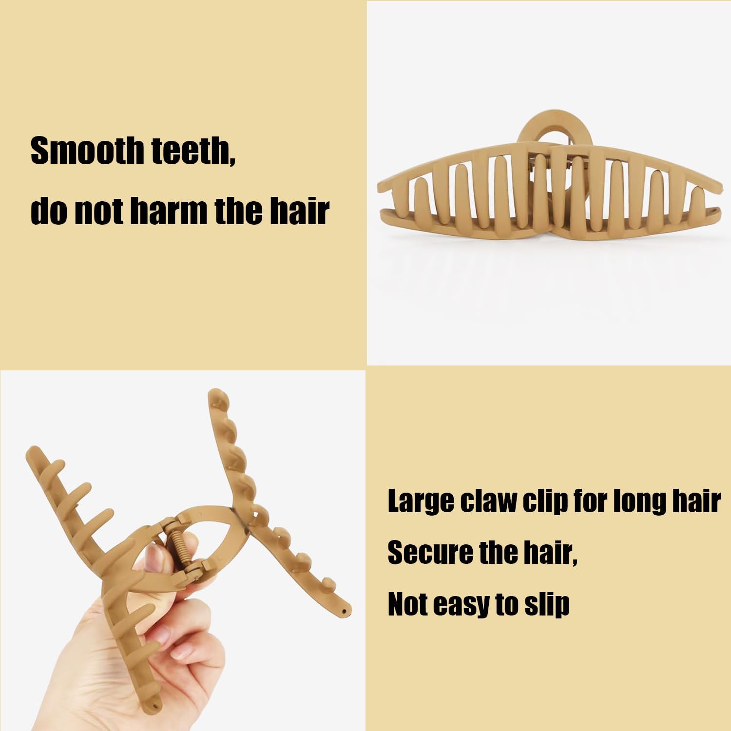 Big Hair Claw Clips - Butterfly Hair Accessories for Women and Girls,Butterfly Claw Clips for Thick Hair - Large Hair Clips for Women (Neutral) - Image 4