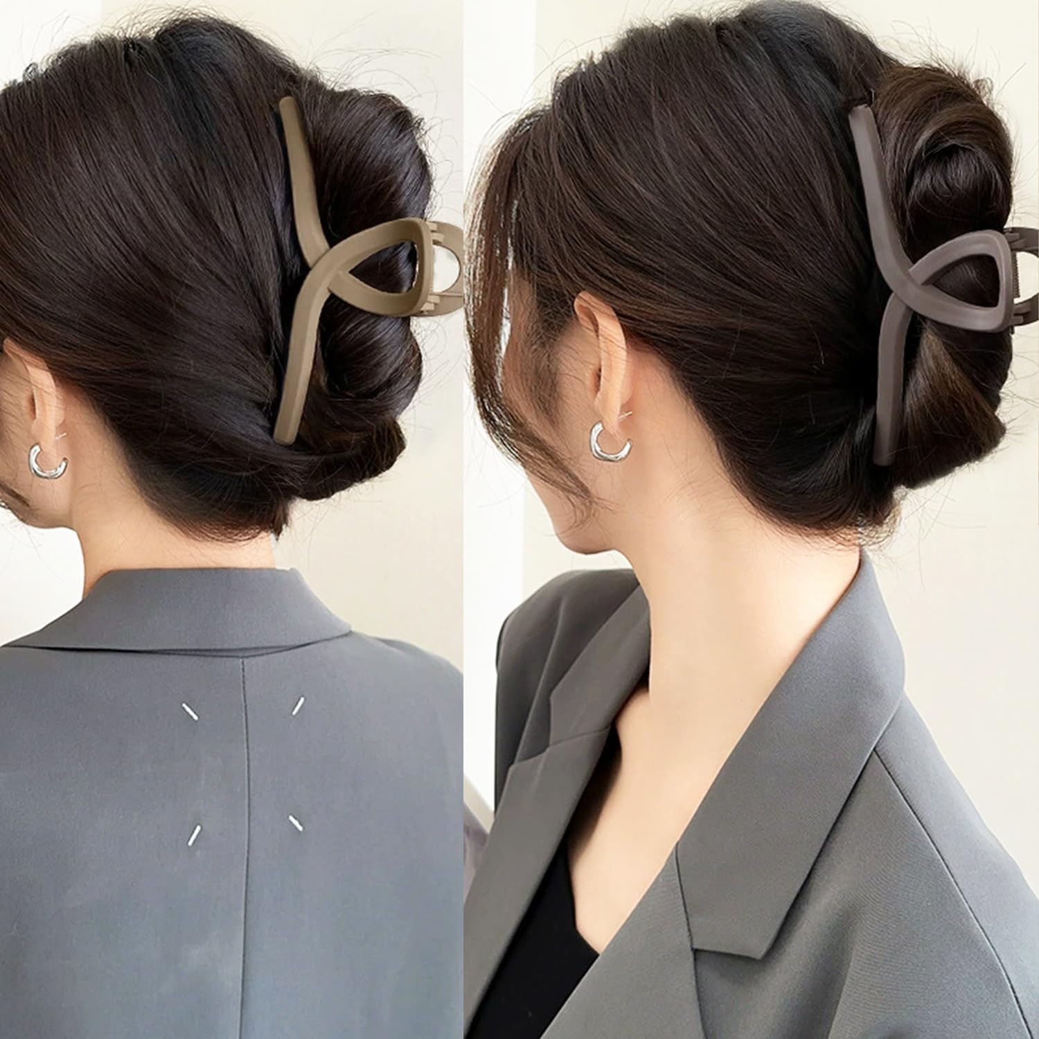 Big Hair Claw Clips - Butterfly Hair Accessories for Women and Girls,Butterfly Claw Clips for Thick Hair - Large Hair Clips for Women (Neutral) - Image 5