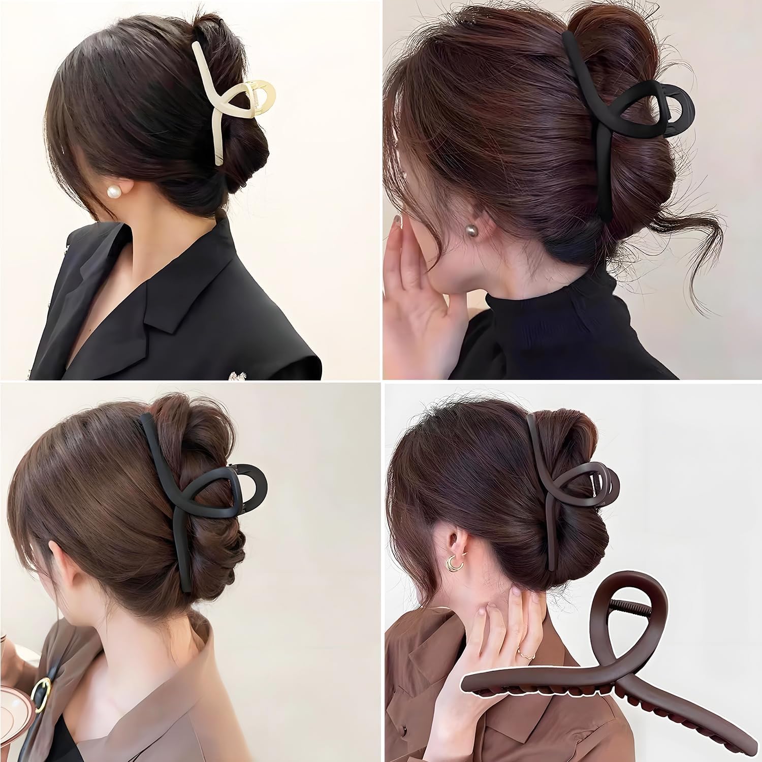 Big Hair Claw Clips - Butterfly Hair Accessories for Women and Girls,Butterfly Claw Clips for Thick Hair - Large Hair Clips for Women (Neutral) - Image 6