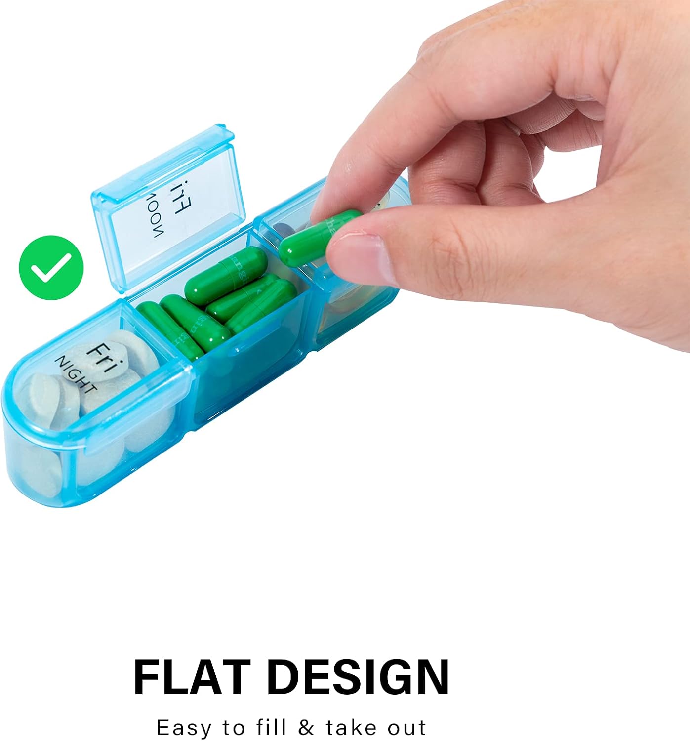 Pill Organizer 3 Times a Day, Weekly Pill Case, Travel Pill Box 7 Day, Daily Medicine Organizer with Large BPA Free Container to Hold Vitamins, Supplements and Medication - Image 5