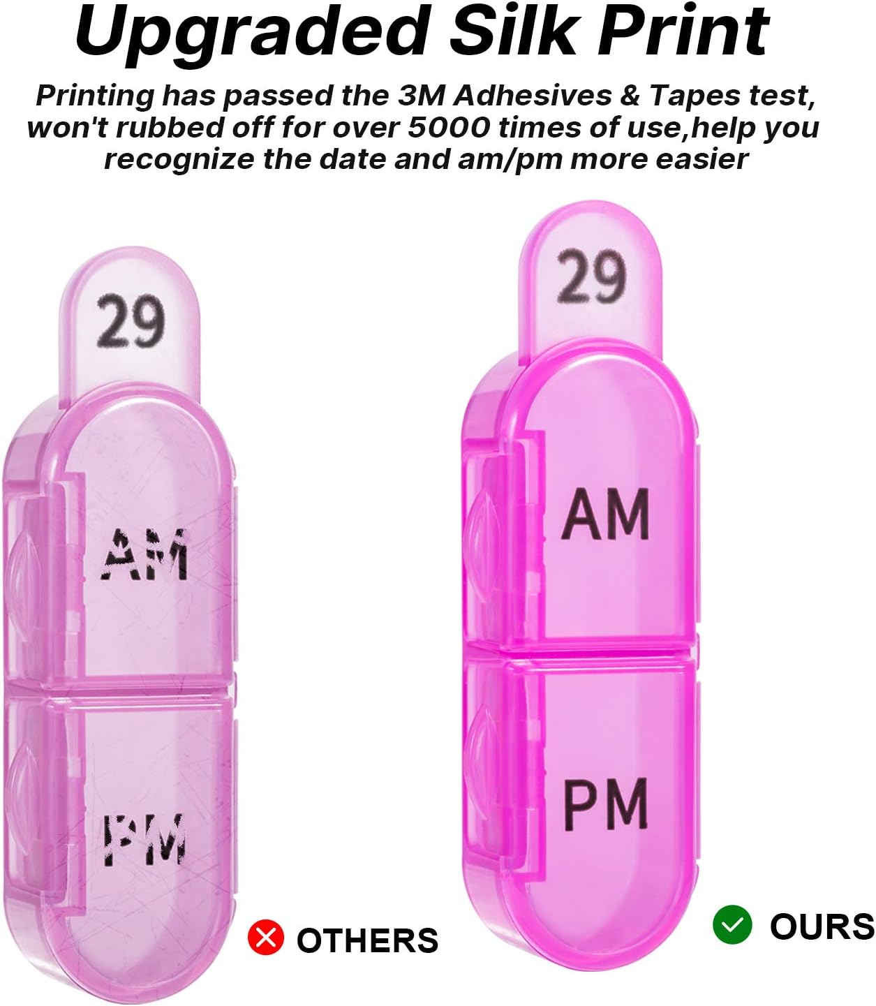 Monthly Pill Organizer 2 Times a Day - 30 Day Pill Box AM PM, BPA Free One Month Medicine Organizer Twice Daily, 31-Day Case to Hold Vitamins, Supplements & Medication - Image 8