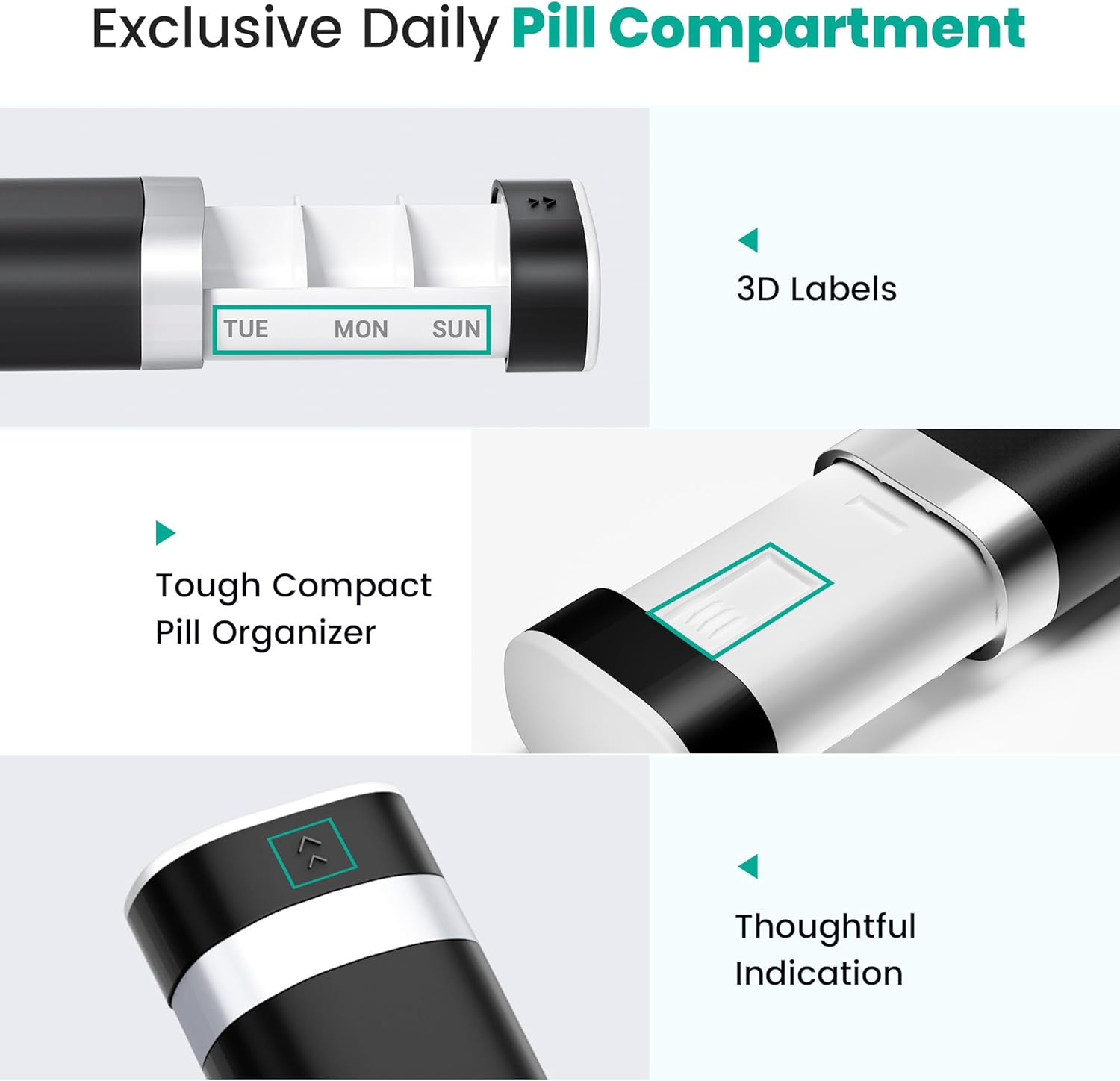 7-Day Slide-Out Pill Organizer | Travel Pill Case with Easy-to-Use Design | Drawer-Style Daily Medication Organizer (1 Time a Day) | Ideal for Home, Travel & Offices - Image 3