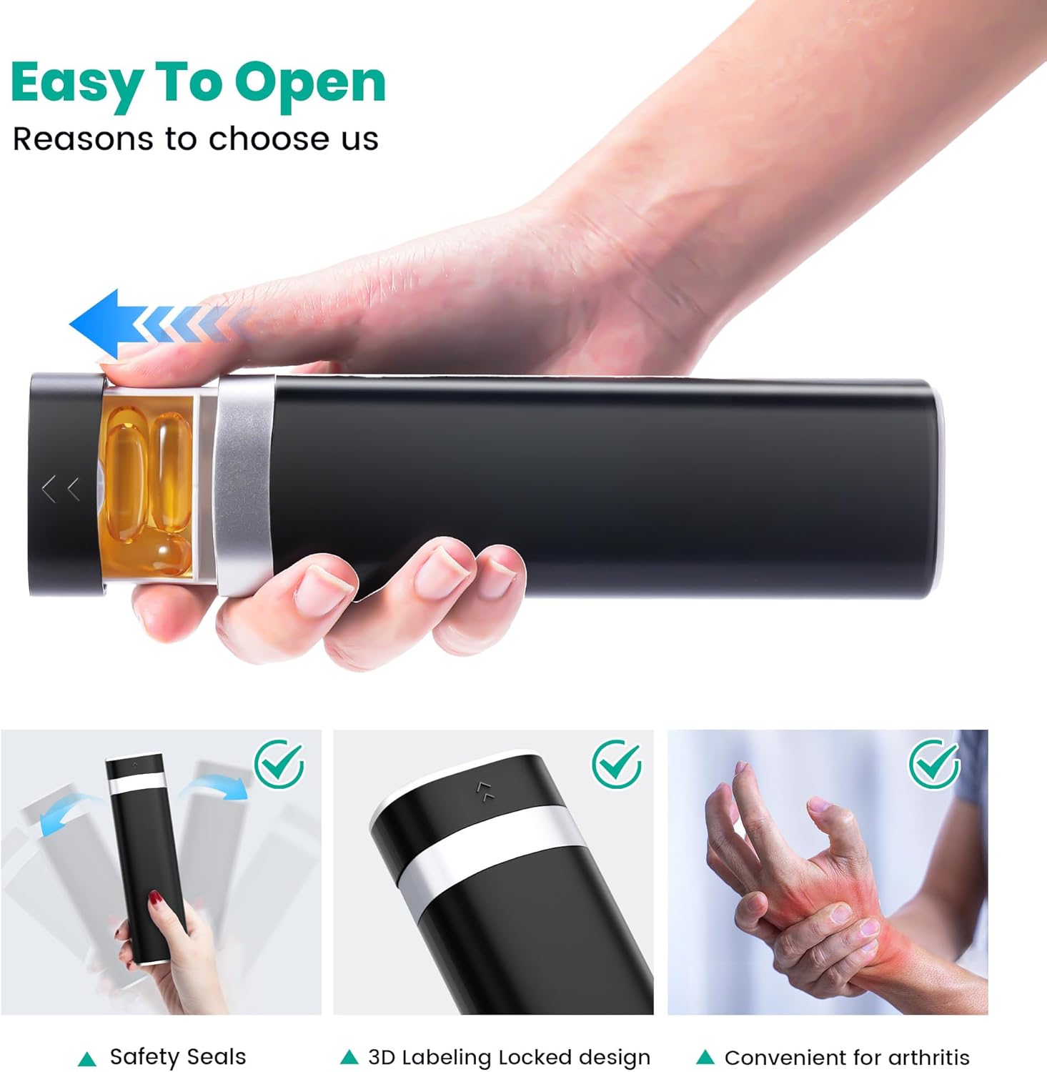 7-Day Slide-Out Pill Organizer | Travel Pill Case with Easy-to-Use Design | Drawer-Style Daily Medication Organizer (1 Time a Day) | Ideal for Home, Travel & Offices - Image 5