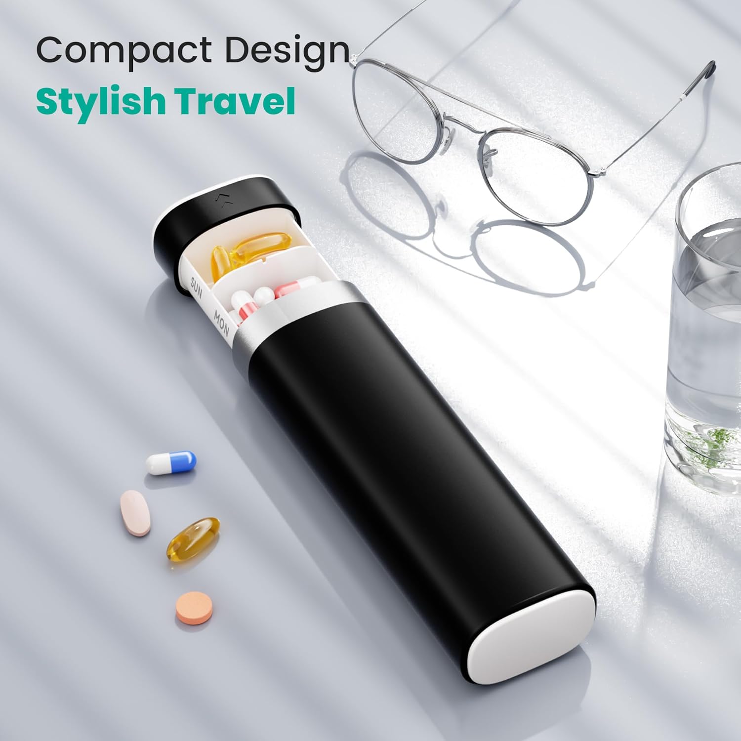 7-Day Slide-Out Pill Organizer | Travel Pill Case with Easy-to-Use Design | Drawer-Style Daily Medication Organizer (1 Time a Day) | Ideal for Home, Travel & Offices - Image 7