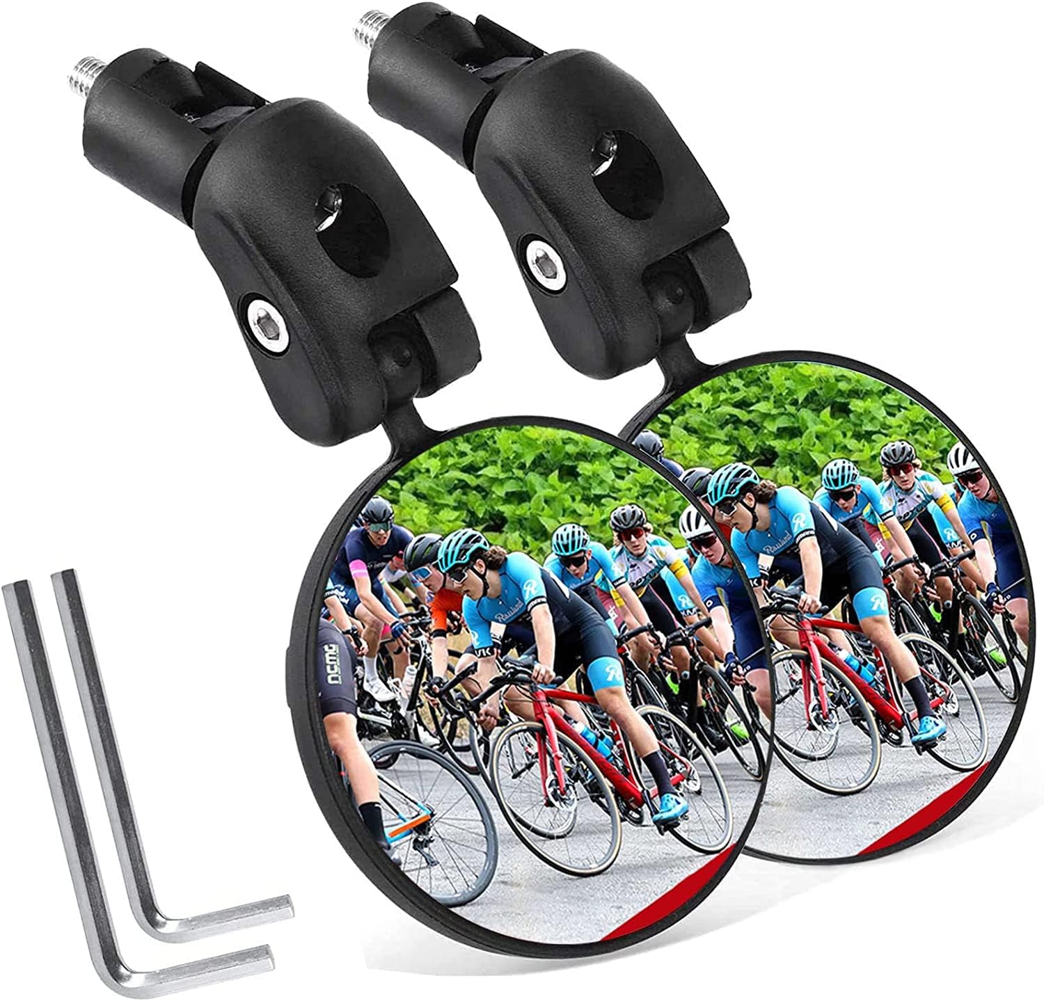 Bike Mirror, Bicycle Riding Rearview Mirror, HD Safety Rear View Mirrors, Convex Mirror with 360 Degrees Rotational Adjustable Handlebar for Mountain Road Bikes - Image 1