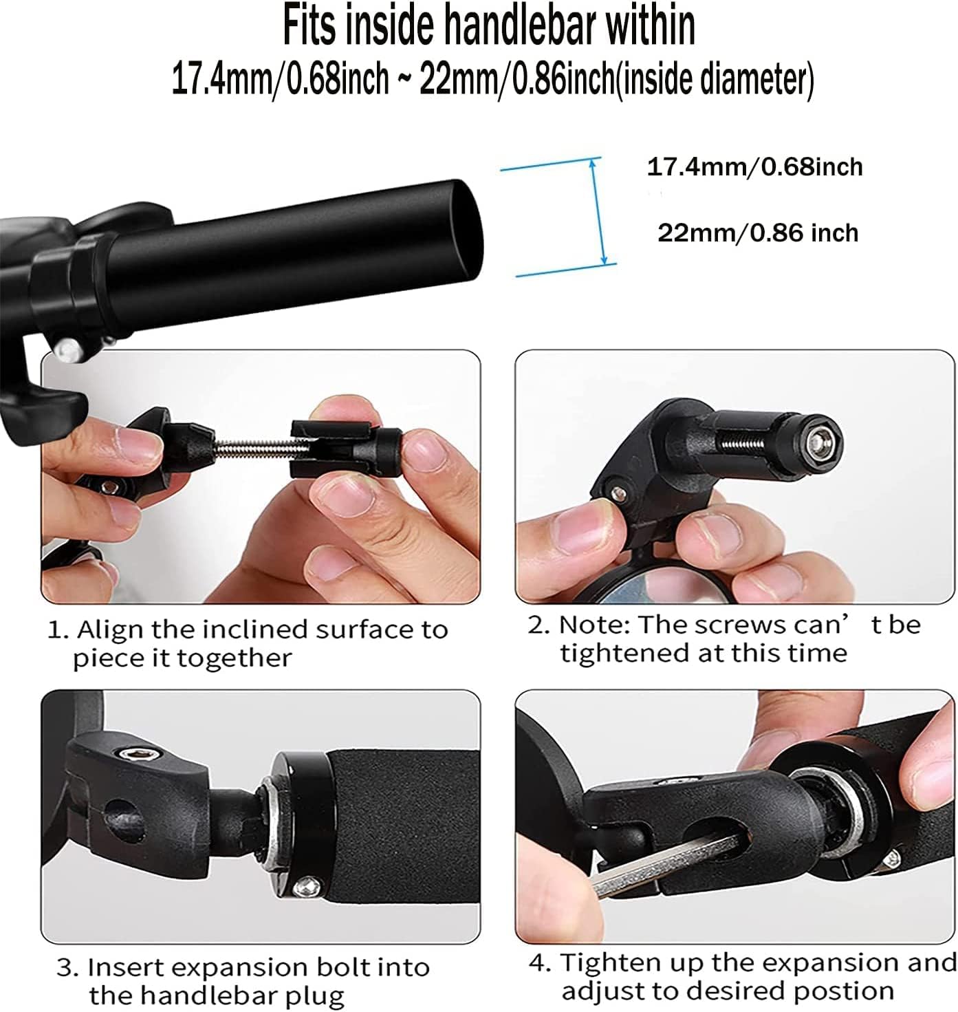 Bike Mirror, Bicycle Riding Rearview Mirror, HD Safety Rear View Mirrors, Convex Mirror with 360 Degrees Rotational Adjustable Handlebar for Mountain Road Bikes - Image 3
