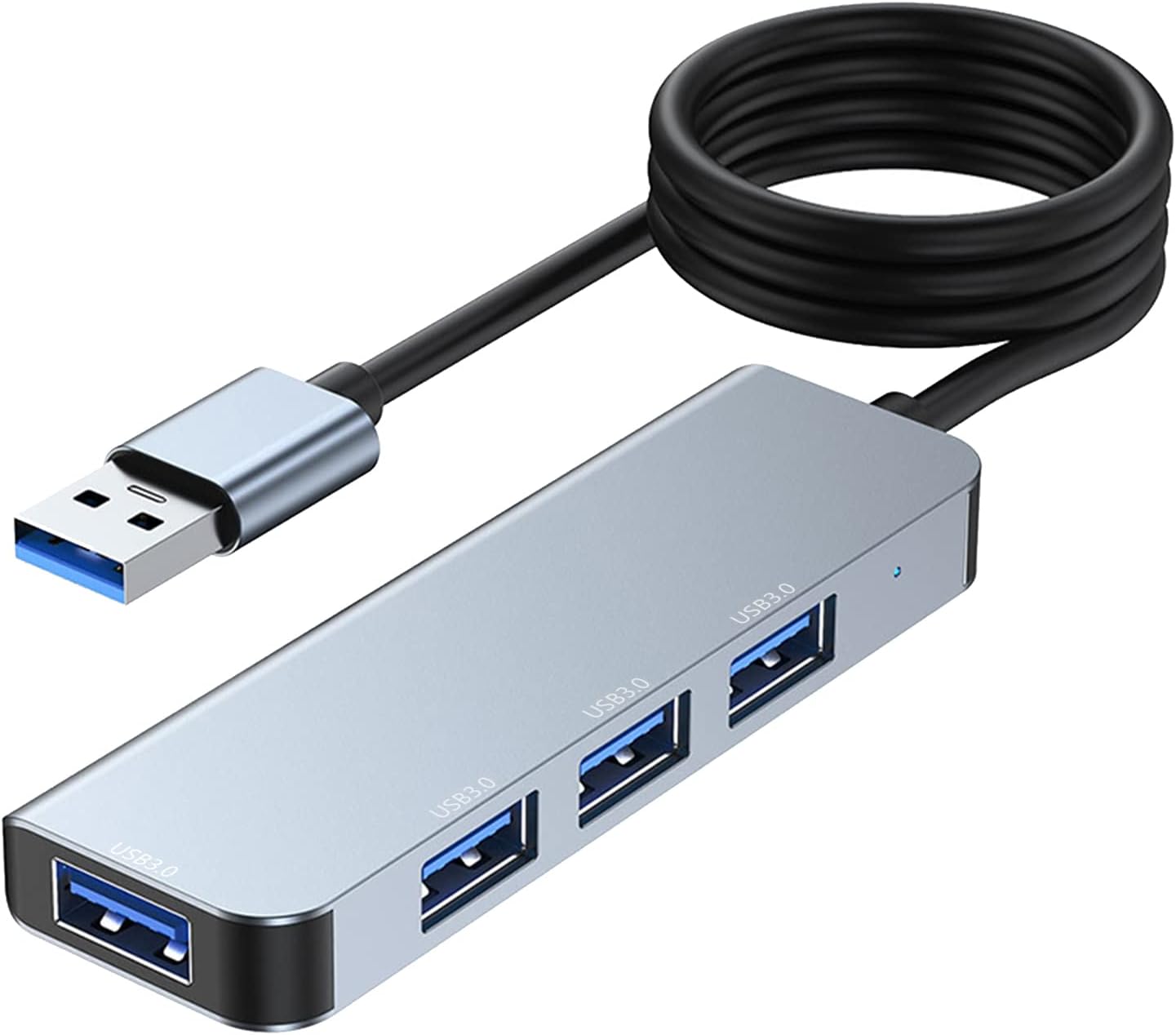 4-Port USB 3.0 Hub, Portable Data USB Hub, USB Splitter for MacBook, Mac Pro, Mac mini, iMac, Surface Pro, Laptop, PC, Flash Drive, Mobile HDD (Charging Not Supported) (3.9ft) - Image 1