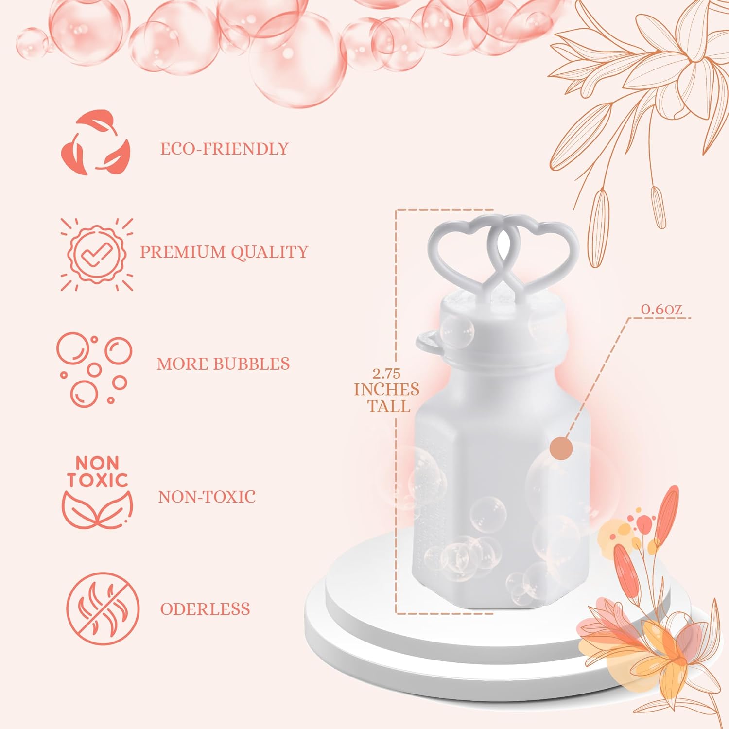 Wedding Bubbles with Wands - (48 Count) Bulk Mini Double Heart Top Bubbles for Wedding Send Off, Bridal Party Favors, Engagement, Anniversary Celebrations, Toy Gifts for Kids, Boys or Girls - Image 3