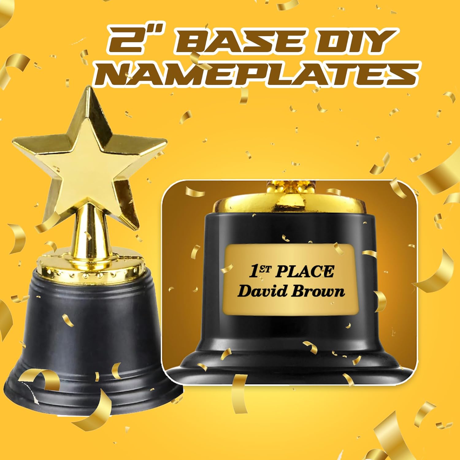 Star Trophy Awards - Pack of 12 Bulk - 4.5 Inch, Gold Award Trophies for Kids Party Favors, Props, Rewards, Winning Prizes, Competitions for Kids and Adults - Image 7