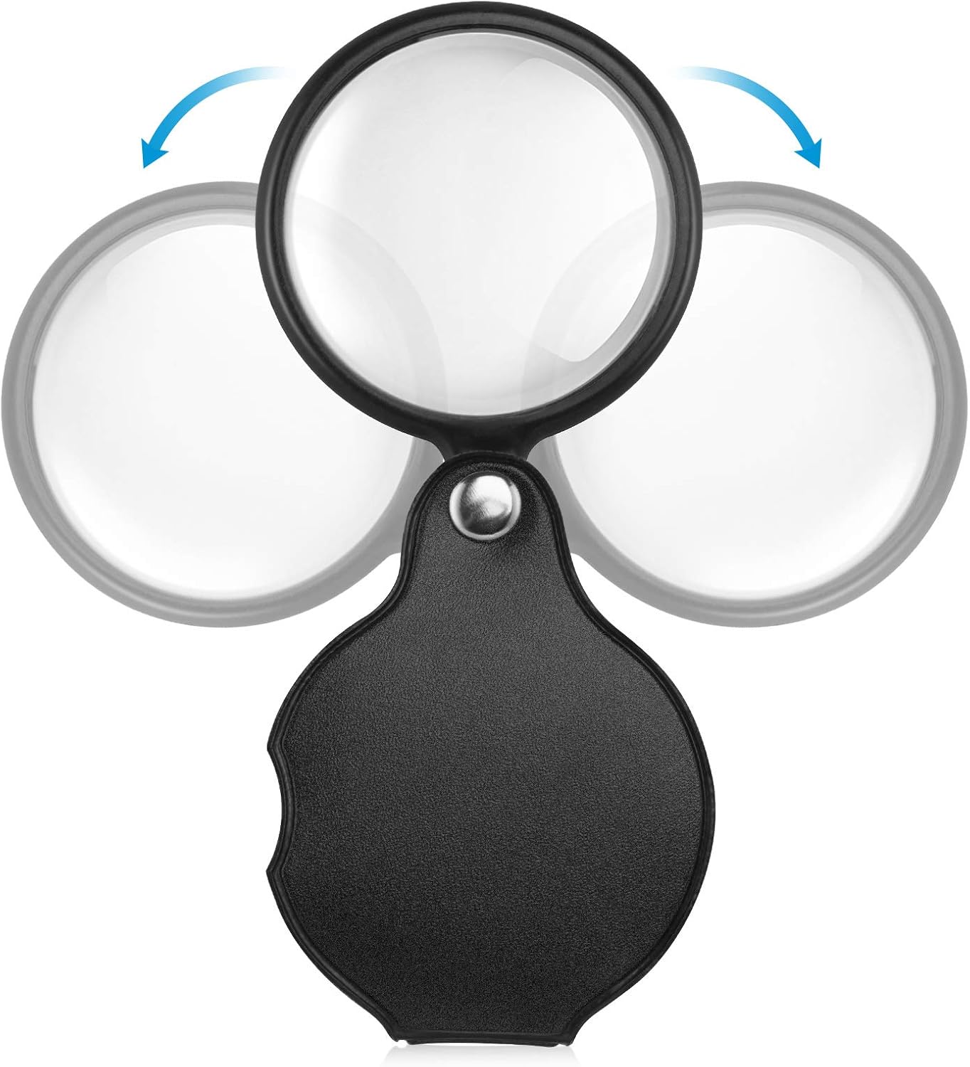2PCS Upgrade 10X Small Magnifying Glasses for Kids/Senior, Pocket Magnifier for Reading/Close Work, Mini Folding Magnifying Magnify Glass with Protective Sheath, Ideal for Repairing/Hobby/Coins, 1.96