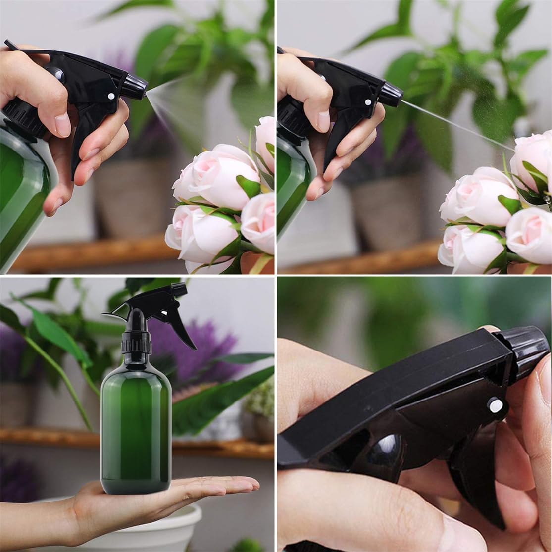 Plastic Spray Bottles 17OZ Empty Spray Bottle 2PCS Refillable Water Squirt Bottles Leakproof Water Spray Bottles for Cleaning Solution Alcohol Gardening Plants and Hairdressing, green - Image 4