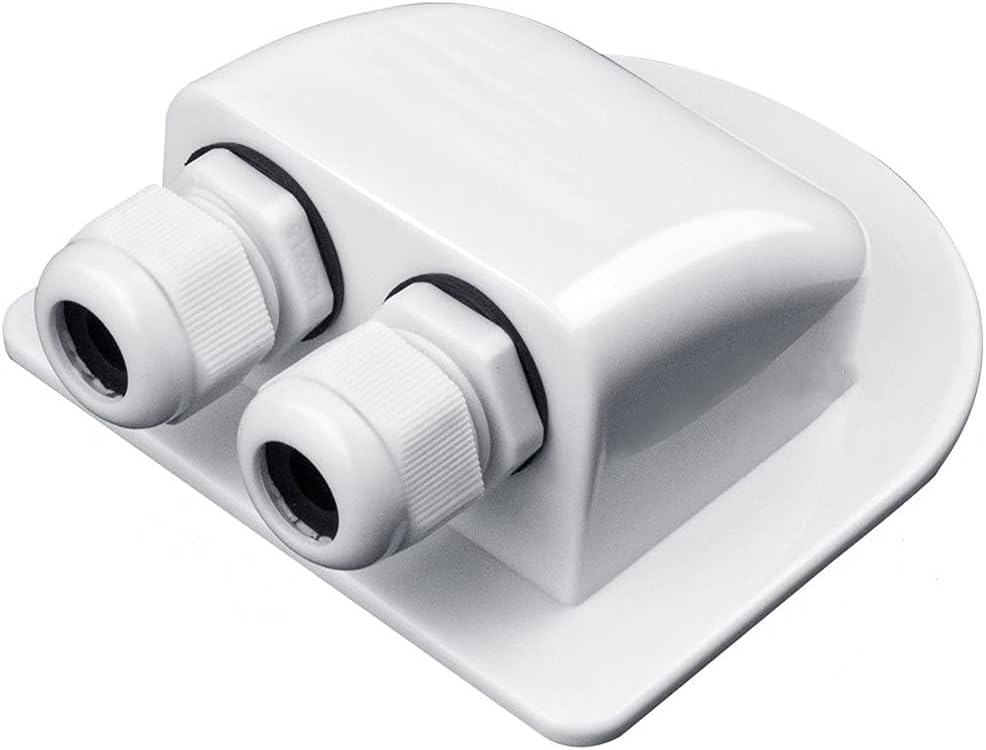 Solar Cable Entry Gland - Waterproof Double Connector Cover, Photovoltaic Plastic Bracket Curved ABS Dual Entry Housing for RV, Caravan Boat Panels - Image 8