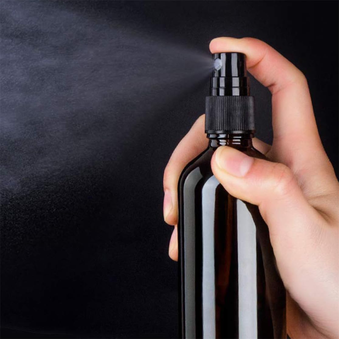 Glass Spray Bottles Amber Empty Spray Bottle Set of 5 Fine Mist Small Spraying Bottle with Funnel and Labels for Essential Oil Perfume Hair, 1.7oz - Image 7