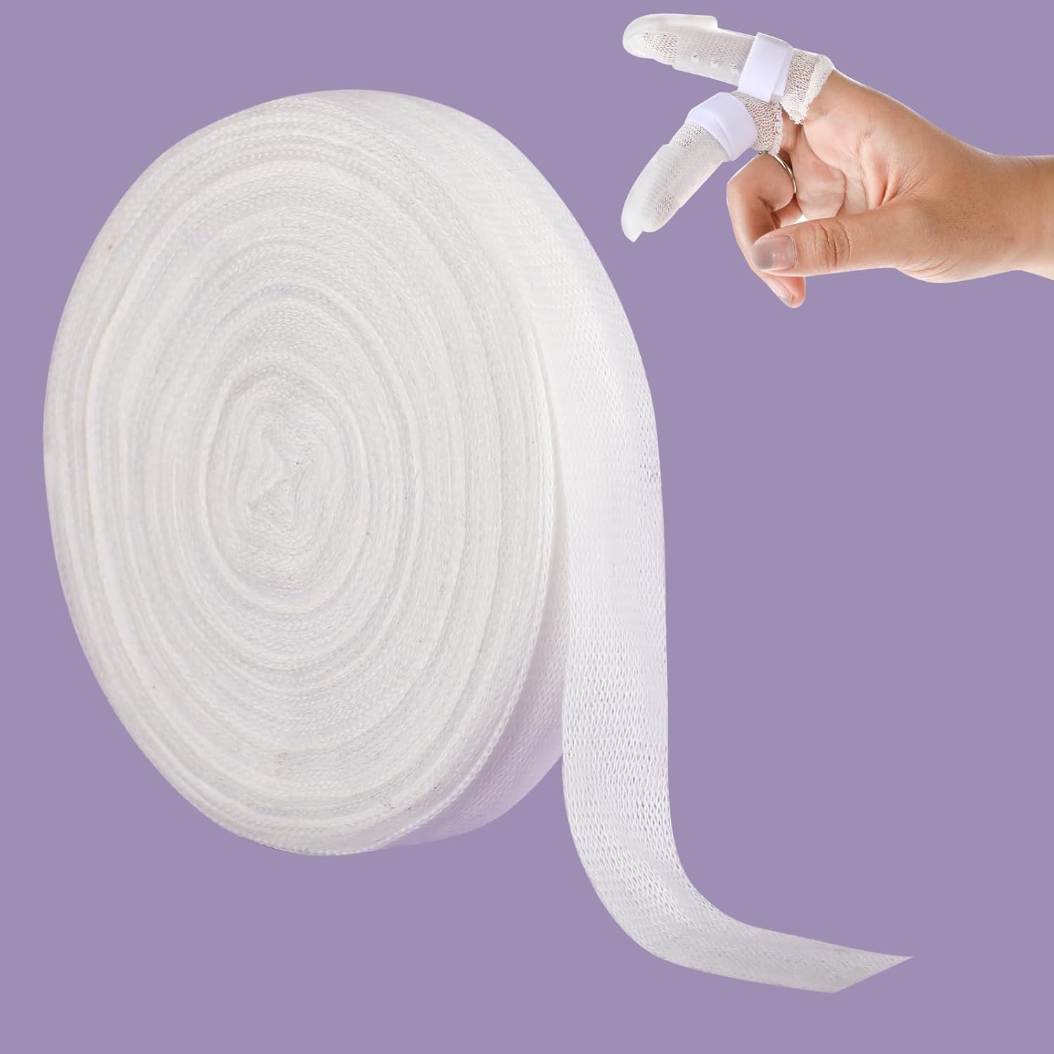 Finger Tubular Bandage, Net Wound Dressing Stretch Tubing Gauze Dressing Retainer Breathable Thumb Toe Covers for Wounds Finger Applicator and Splint, 1.5CM X 20M - Image 1
