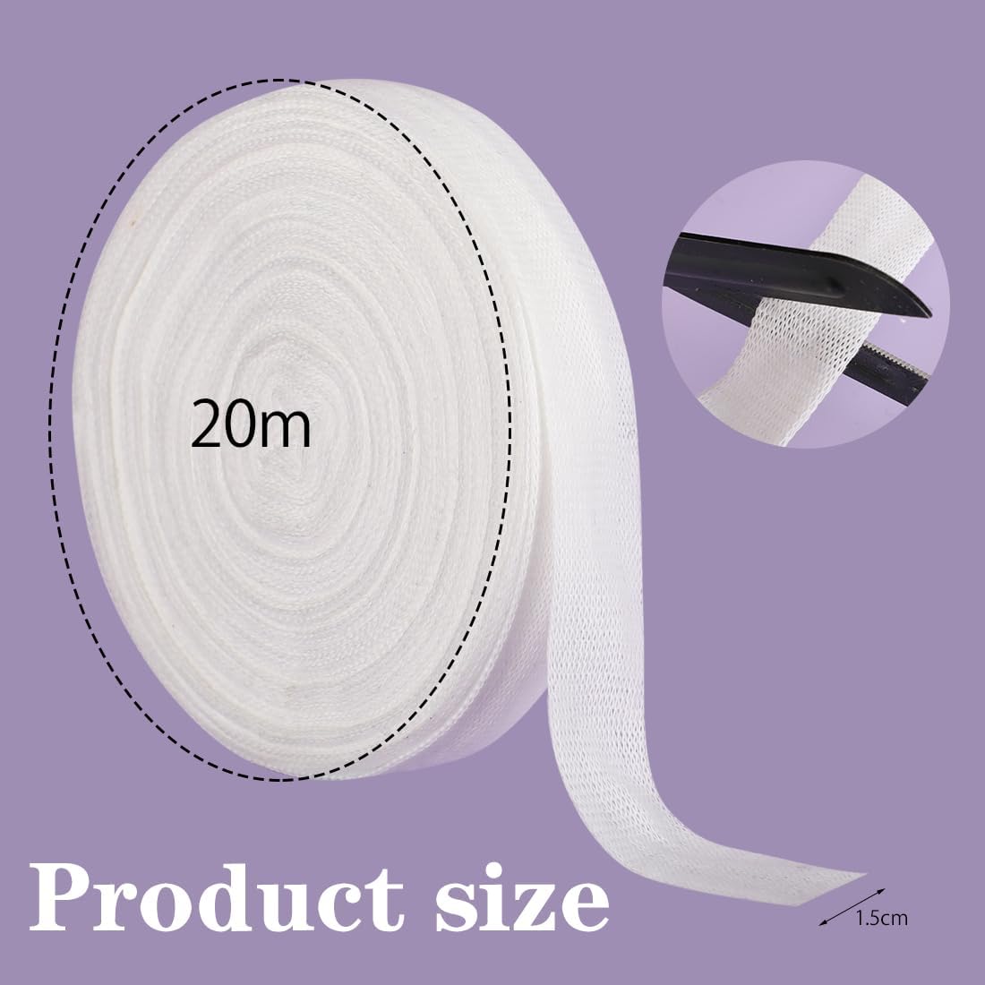 Finger Tubular Bandage, Net Wound Dressing Stretch Tubing Gauze Dressing Retainer Breathable Thumb Toe Covers for Wounds Finger Applicator and Splint, 1.5CM X 20M - Image 2