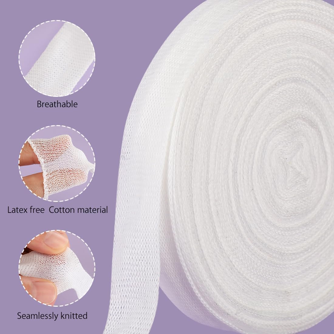 Finger Tubular Bandage, Net Wound Dressing Stretch Tubing Gauze Dressing Retainer Breathable Thumb Toe Covers for Wounds Finger Applicator and Splint, 1.5CM X 20M - Image 3