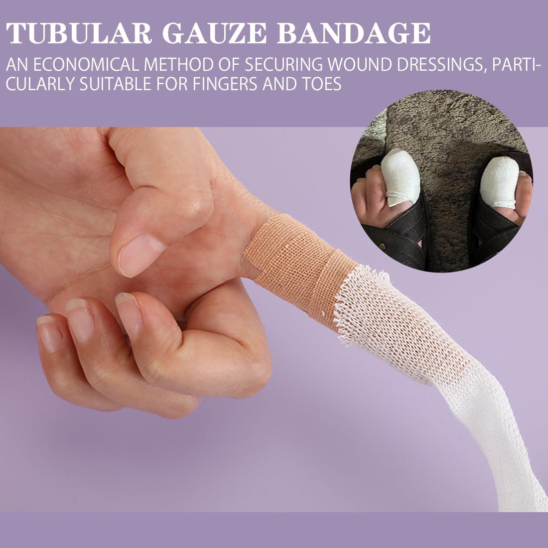 Finger Tubular Bandage, Net Wound Dressing Stretch Tubing Gauze Dressing Retainer Breathable Thumb Toe Covers for Wounds Finger Applicator and Splint, 1.5CM X 20M - Image 4