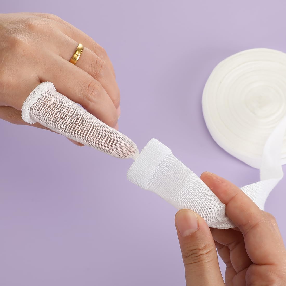 Finger Tubular Bandage, Net Wound Dressing Stretch Tubing Gauze Dressing Retainer Breathable Thumb Toe Covers for Wounds Finger Applicator and Splint, 1.5CM X 20M - Image 6