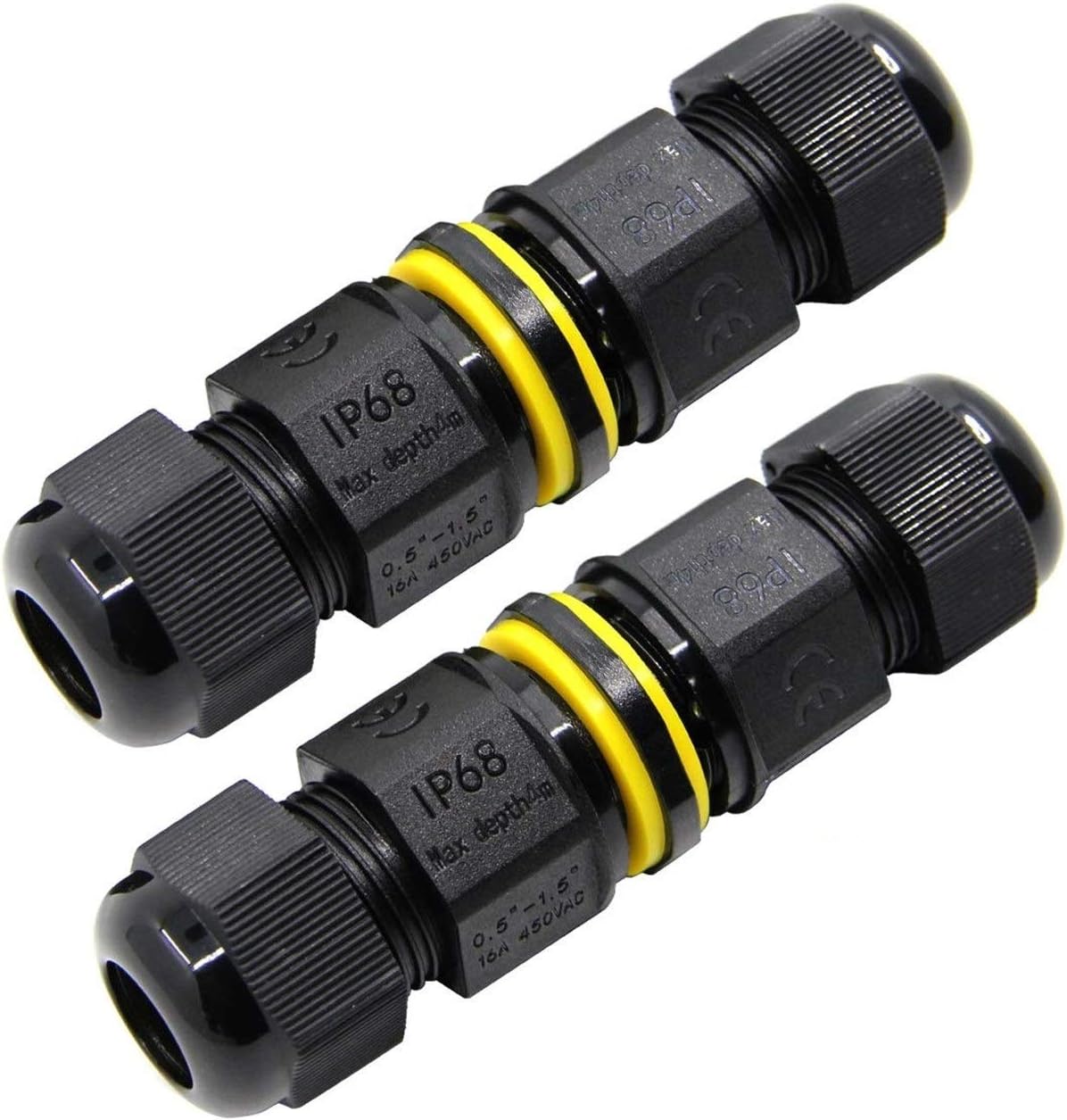 FX Junction Box Outdoor Waterproof IP68 Electrical Cable Connector 2 Way M20 Plug Wire Range 5 to 12mm External Cord Boxes 2 pcs - Image 1