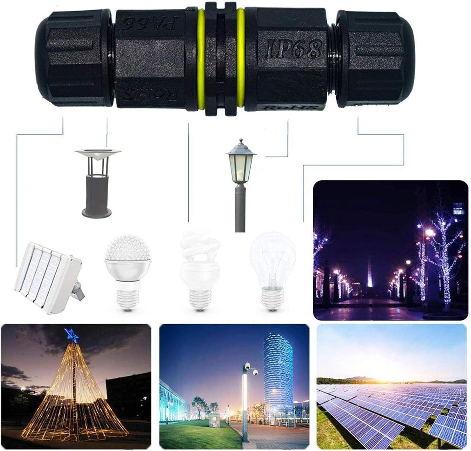 FX Junction Box Outdoor Waterproof IP68 Electrical Cable Connector 2 Way M20 Plug Wire Range 5 to 12mm External Cord Boxes 2 pcs - Image 5