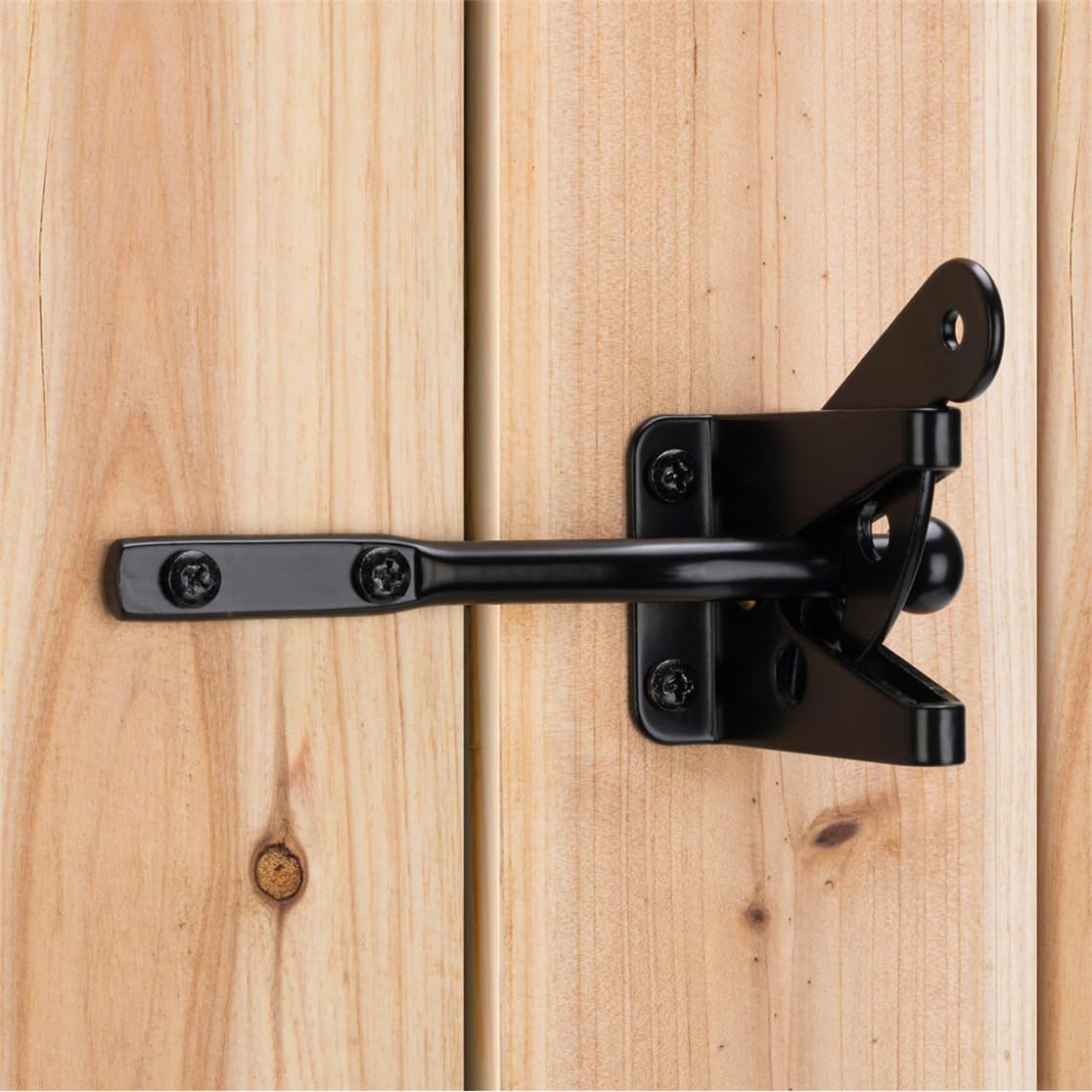 Gate Latch Self Locking Fence Gate Latch Automatic Gate Latch Door Latches with Pull Cable for Wooden Fence Gates Door, Black - Image 4