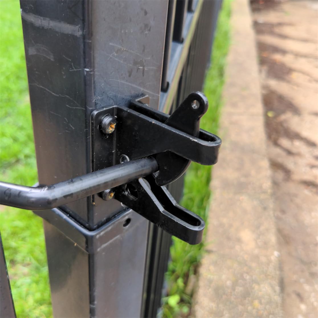 Gate Latch Self Locking Fence Gate Latch Automatic Gate Latch Door Latches with Pull Cable for Wooden Fence Gates Door, Black - Image 6