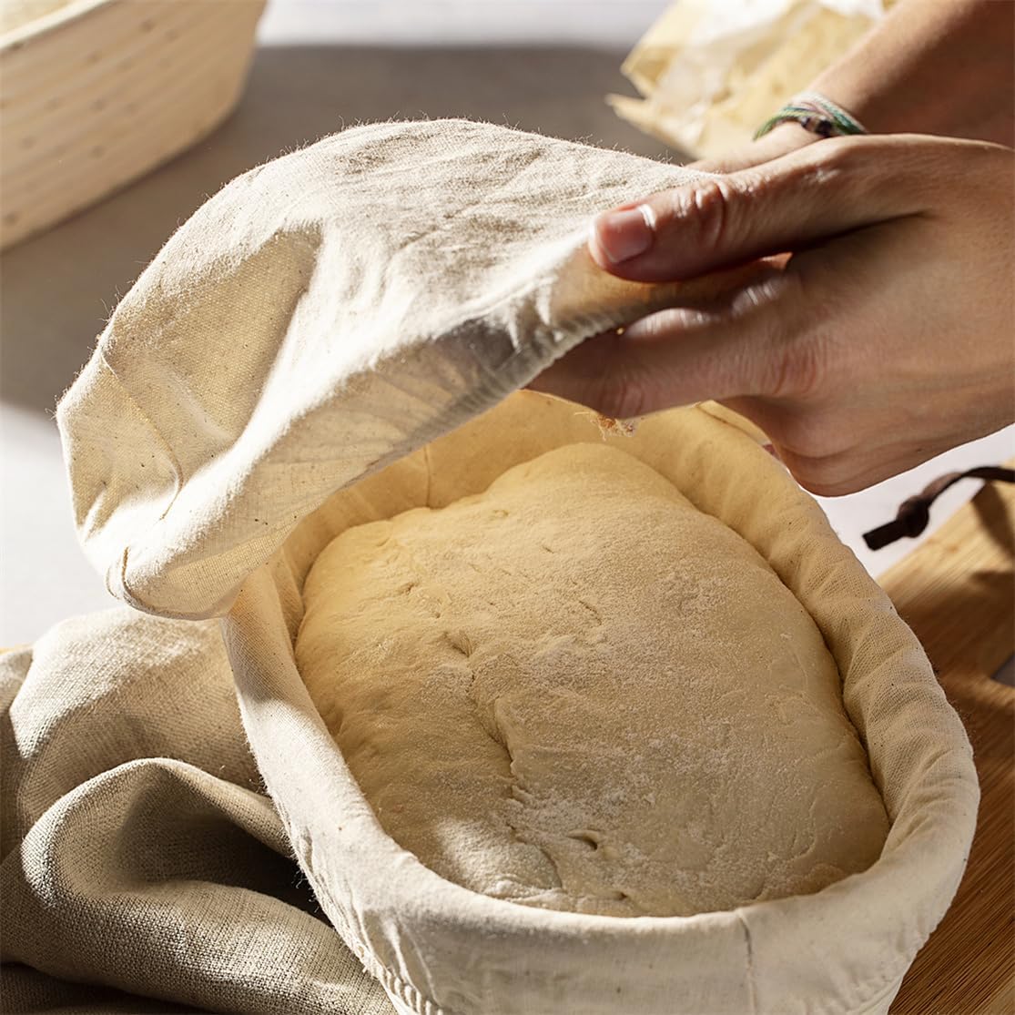 Sourdough Starter Bowl Covers 5PCS Reusable Sourdough Starter Jar Cloth Cover Elastic Fabric Caps Bread Proofing Bowl Lid Dough Basket Cover - Image 6
