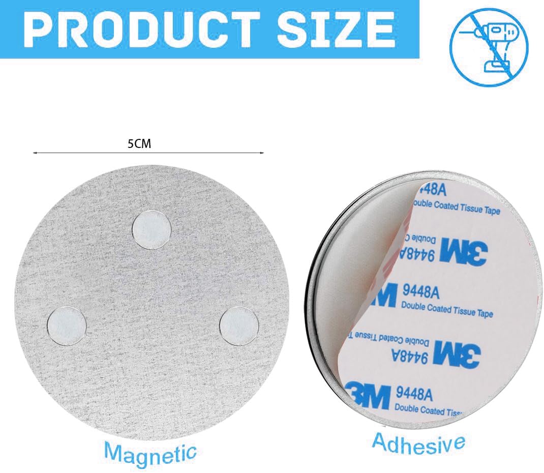 Magnetic Smoke Detector Sticky Pads Magnetic Adhesive Pads 3PCS Magnetic Smoke Alarm Fixing Mount No Drilling Magnet Holder Installation Tool for Smoke Fire Alarms Detector - Image 3