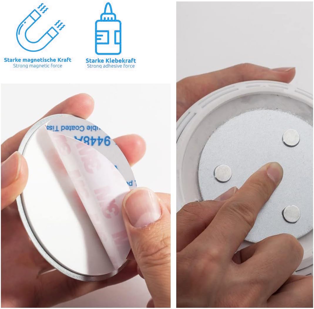 Magnetic Smoke Detector Sticky Pads Magnetic Adhesive Pads 3PCS Magnetic Smoke Alarm Fixing Mount No Drilling Magnet Holder Installation Tool for Smoke Fire Alarms Detector - Image 5