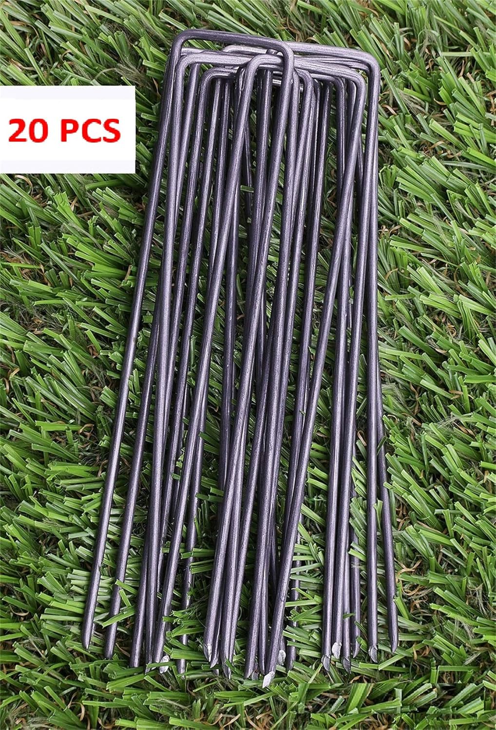 Garden Stakes, Ground Anchors Pegs U Shaped Garden Staples Pins Spikes for Securing Lawn Farm Sod Weed Barrier Landscape Grass Fabric Netting, More Applications 15CM 20 Pcs - Image 2
