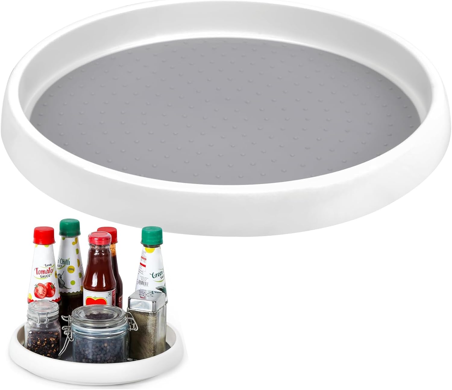 Lazy Susan Turntable Non-Skid Spice Turntable Rack 12-Inch Pantry Storage Organizers for Cabinet Kitchen Fridge Bathroom Countertop Organizing - Image 1