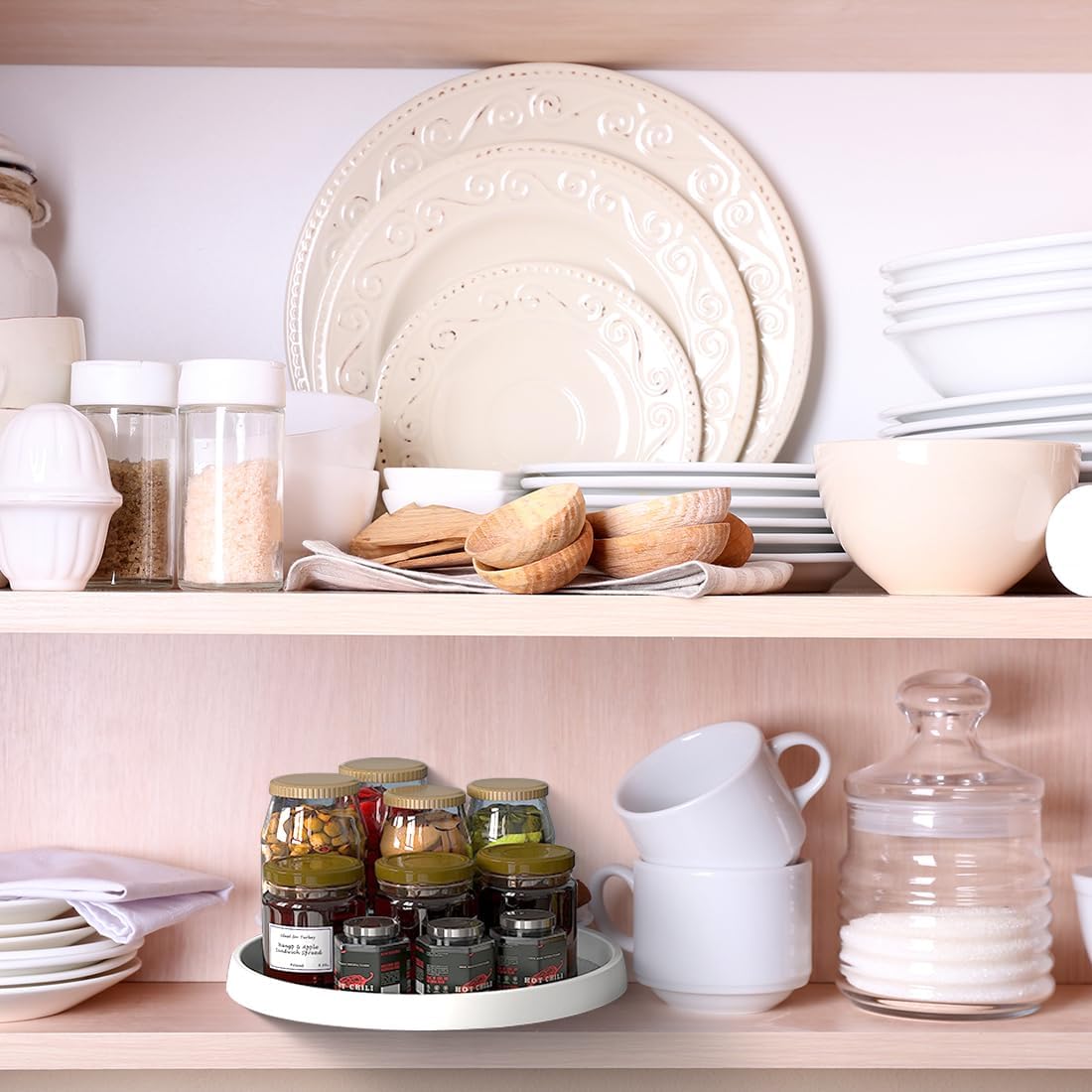 Lazy Susan Turntable Non-Skid Spice Turntable Rack 12-Inch Pantry Storage Organizers for Cabinet Kitchen Fridge Bathroom Countertop Organizing - Image 4
