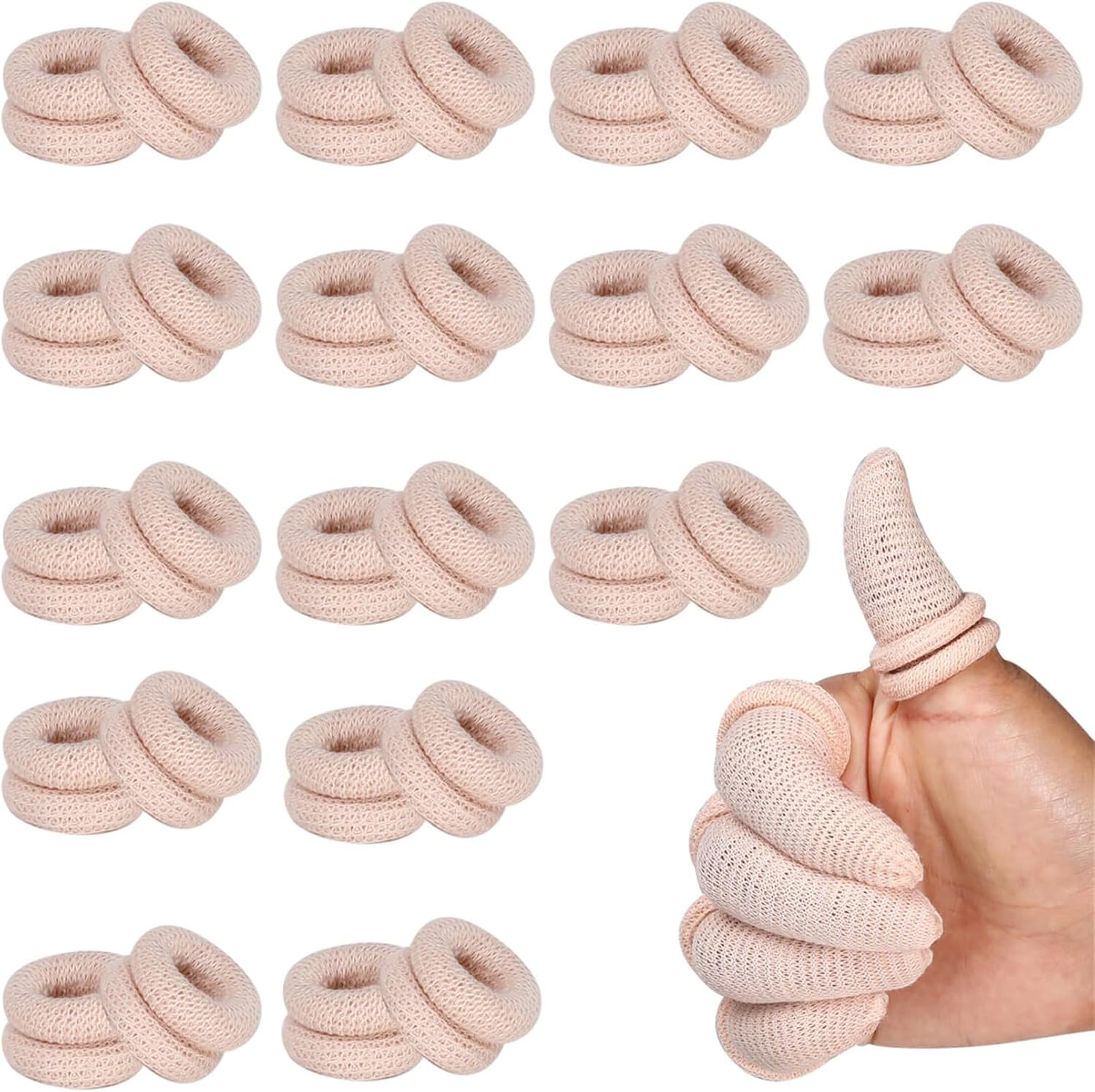 Thumb Bandage Finger Bandages 30 PCS Tubular Finger Stall Bandage Cotton Finger Cots Elastic Fingertip Protectors for Sprains Sports Kitchen Gardening Work - Image 1