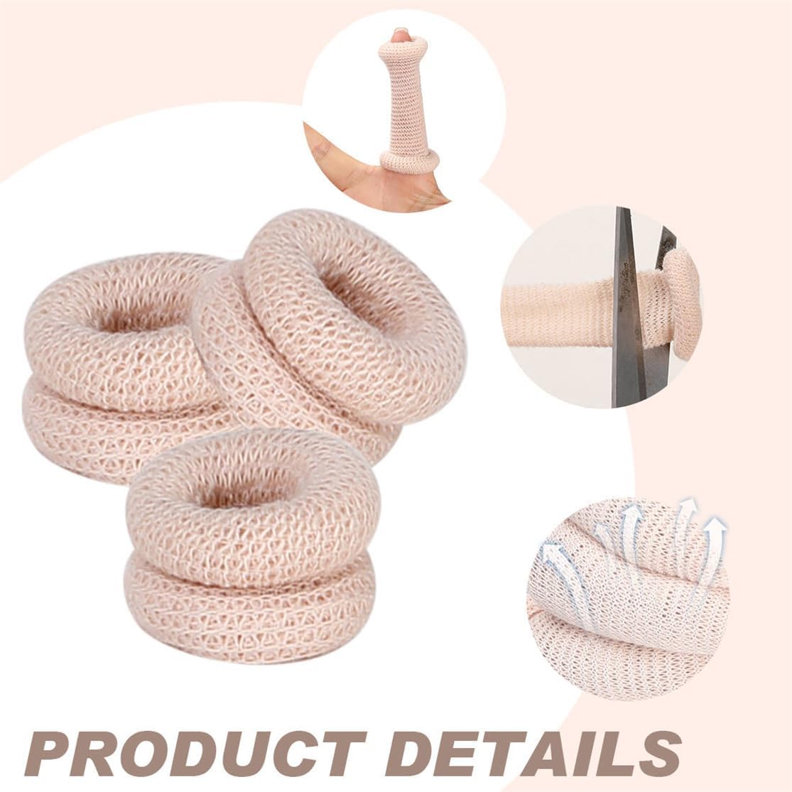 Thumb Bandage Finger Bandages 30 PCS Tubular Finger Stall Bandage Cotton Finger Cots Elastic Fingertip Protectors for Sprains Sports Kitchen Gardening Work - Image 2