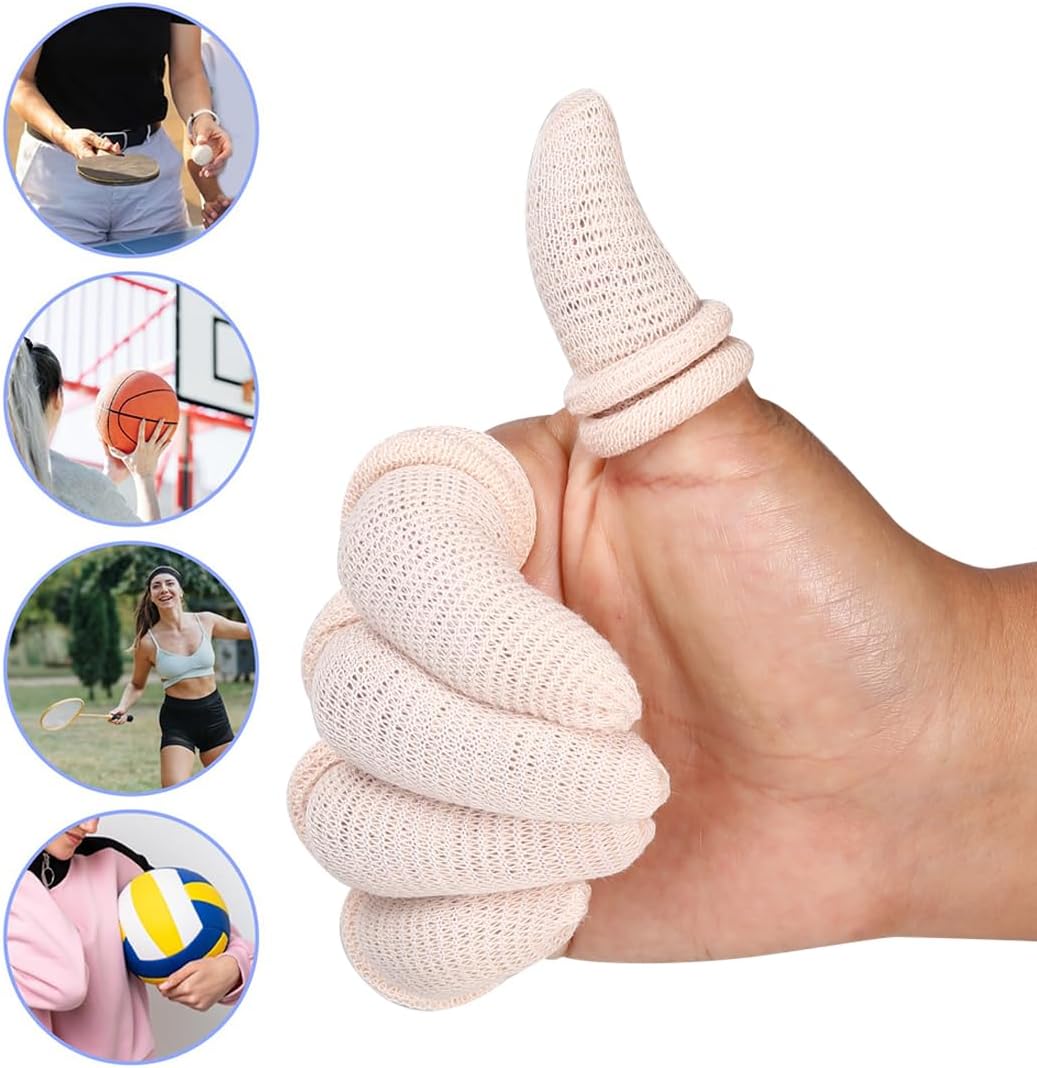 Thumb Bandage Finger Bandages 30 PCS Tubular Finger Stall Bandage Cotton Finger Cots Elastic Fingertip Protectors for Sprains Sports Kitchen Gardening Work - Image 7