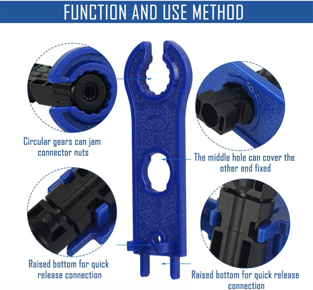 Solar Connectors MC4 Kit Solar Panel Cable Connector Entry Gland with Spanners Male and Female for Kinds Solar Wires Waterproof 5 Pairs - Image 3