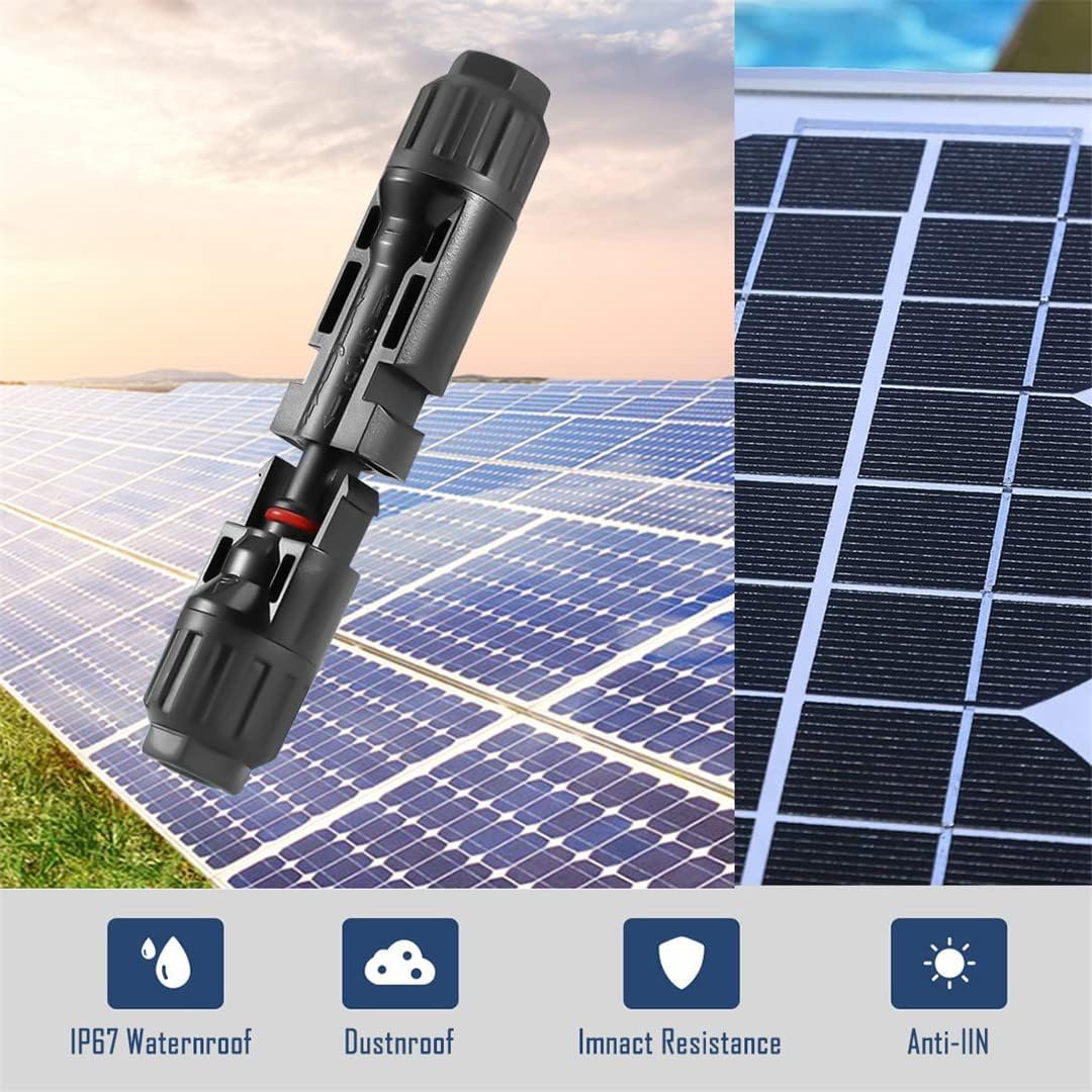 Solar Connectors MC4 Kit Solar Panel Cable Connector Entry Gland with Spanners Male and Female for Kinds Solar Wires Waterproof 5 Pairs - Image 4
