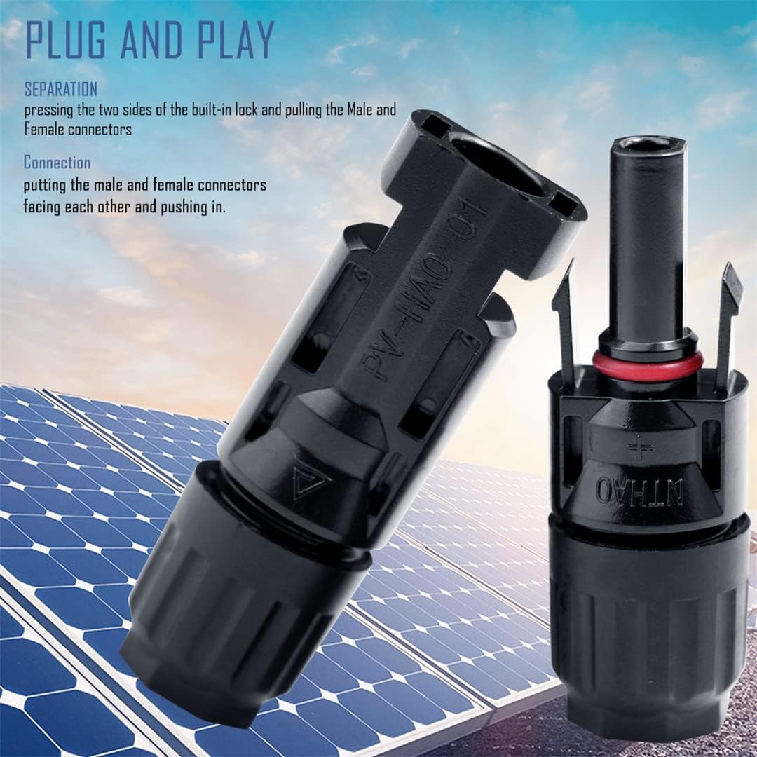 Solar Connectors MC4 Kit Solar Panel Cable Connector Entry Gland with Spanners Male and Female for Kinds Solar Wires Waterproof 5 Pairs - Image 7