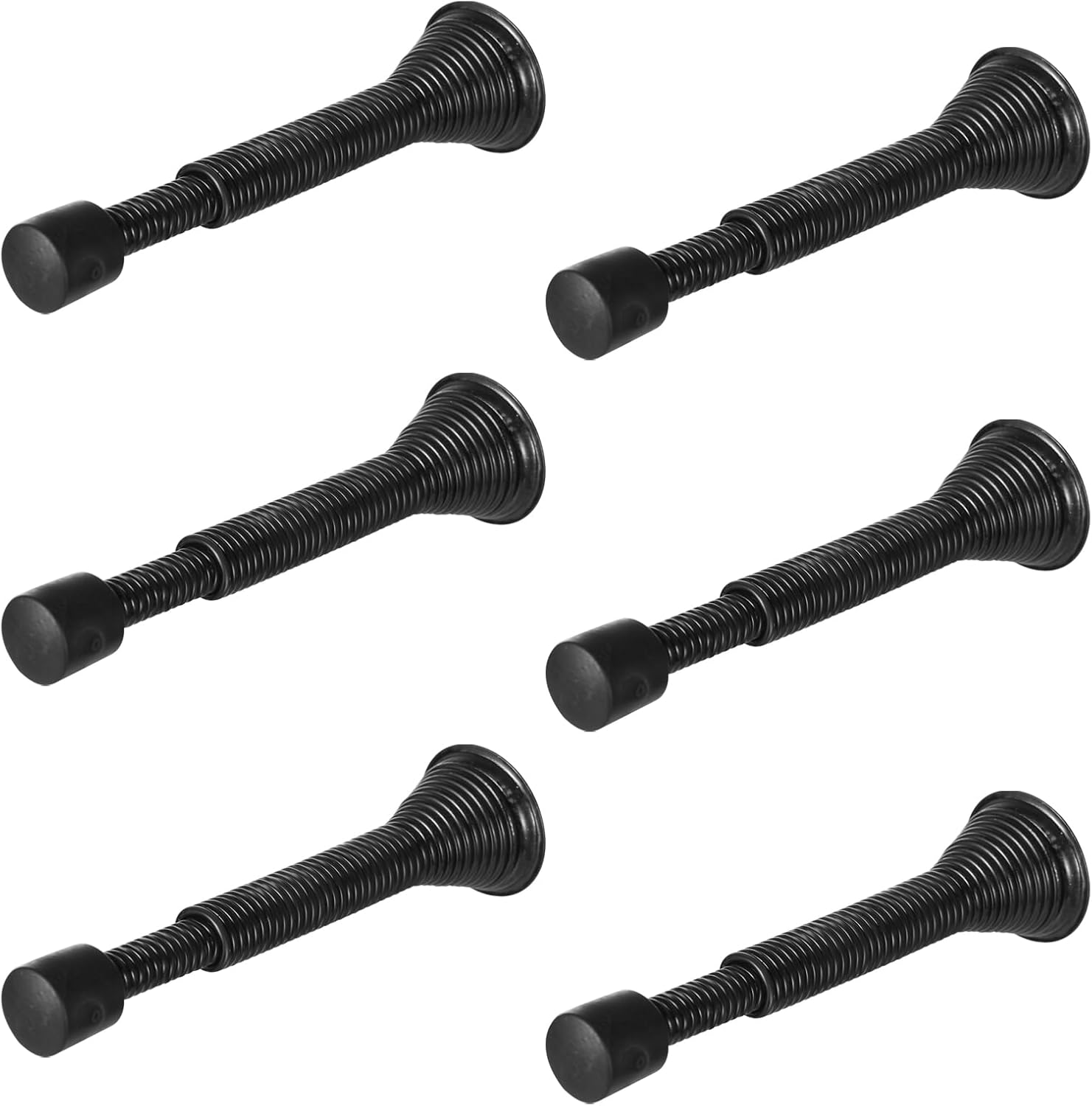 Spring Door Stop Door Stopper for Wall 6 Pack Flexible Door Stops with Rubber Bumper for Bottom of Door - Image 1