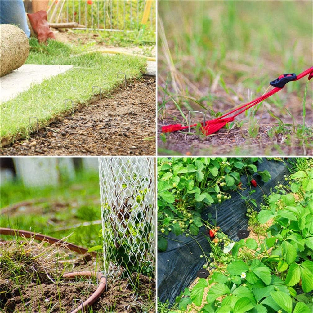 IME Garden Staples U Shaped Ground Anchors Stakes Pegs Pins Spikes for Securing Lawn Farm Sod Barrier Landscape Grass Fabric Netting Green 15CM 20Pack - Image 4