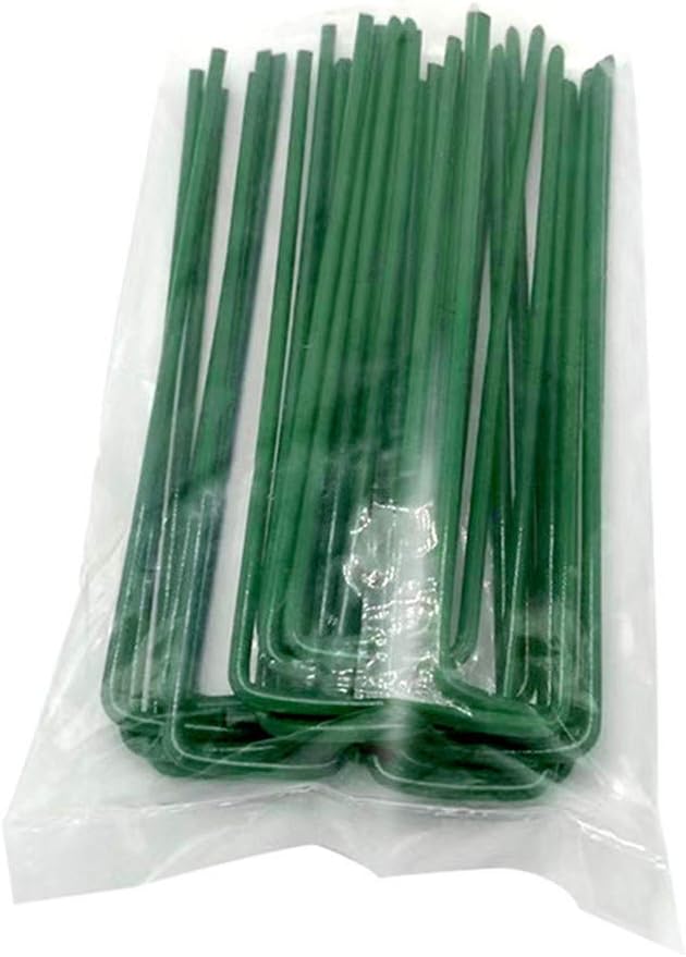 IME Garden Staples U Shaped Ground Anchors Stakes Pegs Pins Spikes for Securing Lawn Farm Sod Barrier Landscape Grass Fabric Netting Green 15CM 20Pack - Image 6