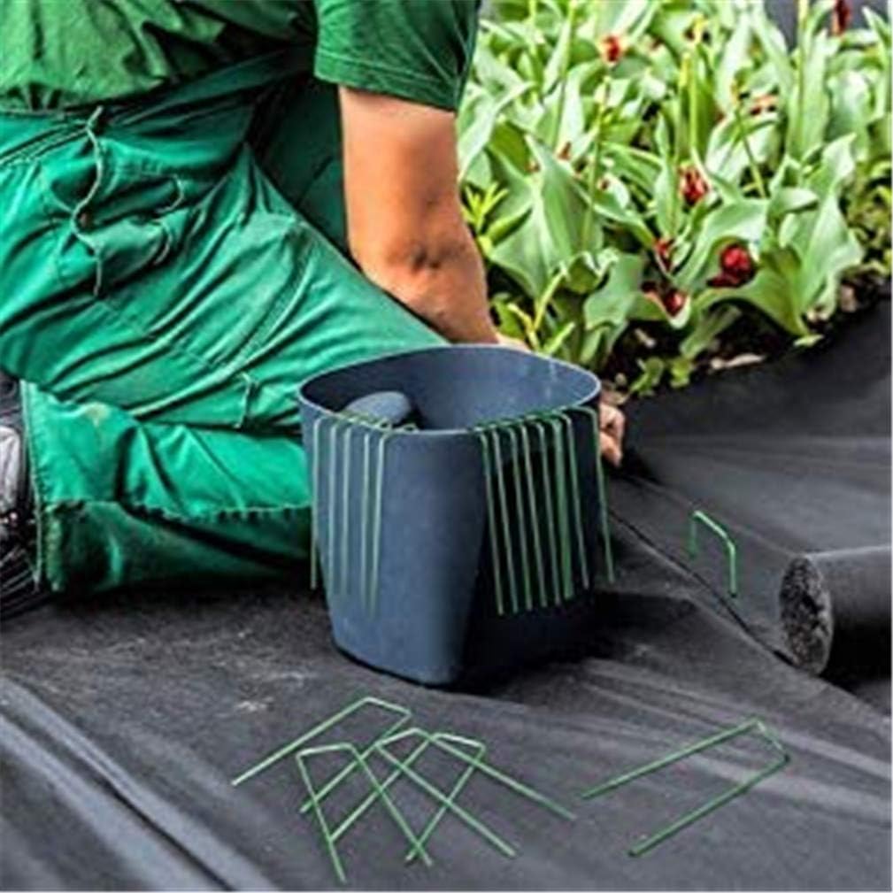 IME Garden Staples U Shaped Ground Anchors Stakes Pegs Pins Spikes for Securing Lawn Farm Sod Barrier Landscape Grass Fabric Netting Green 15CM 20Pack - Image 8